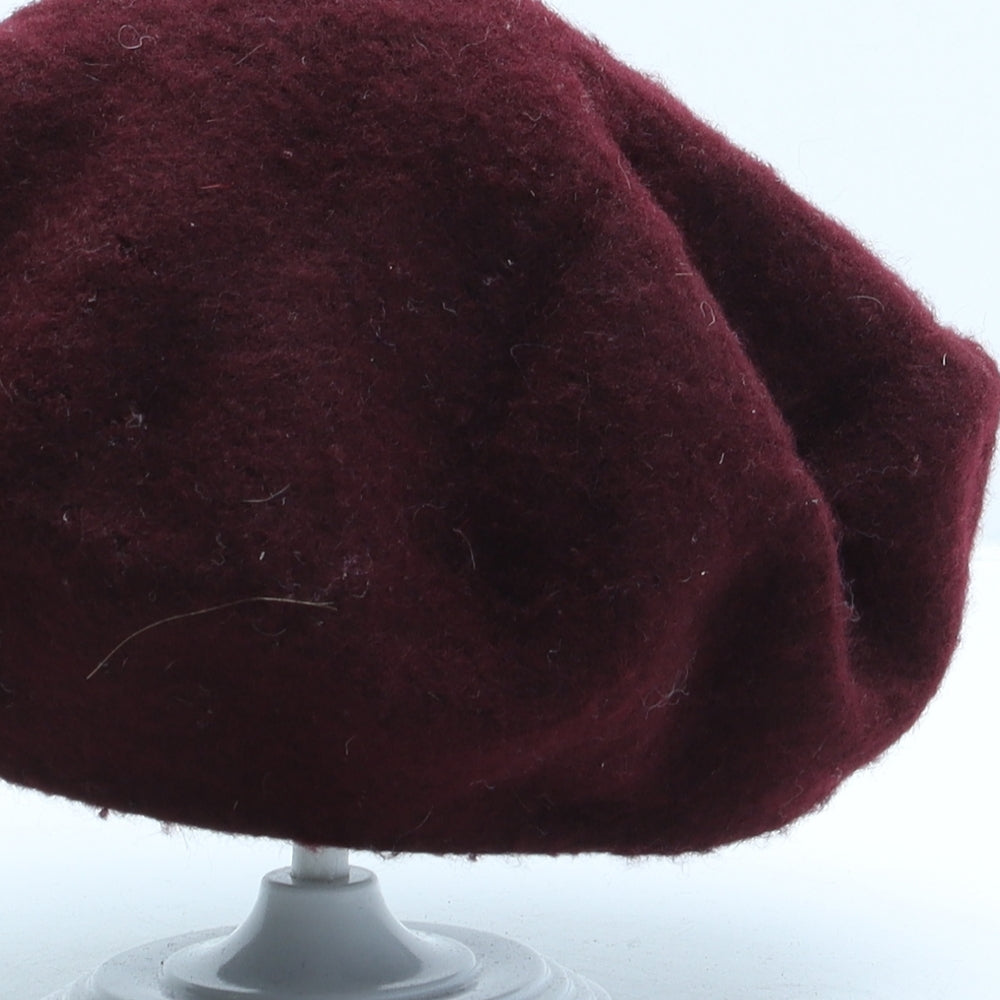 Helene Berman Womens Red Wood Beret One Size - Floral detail