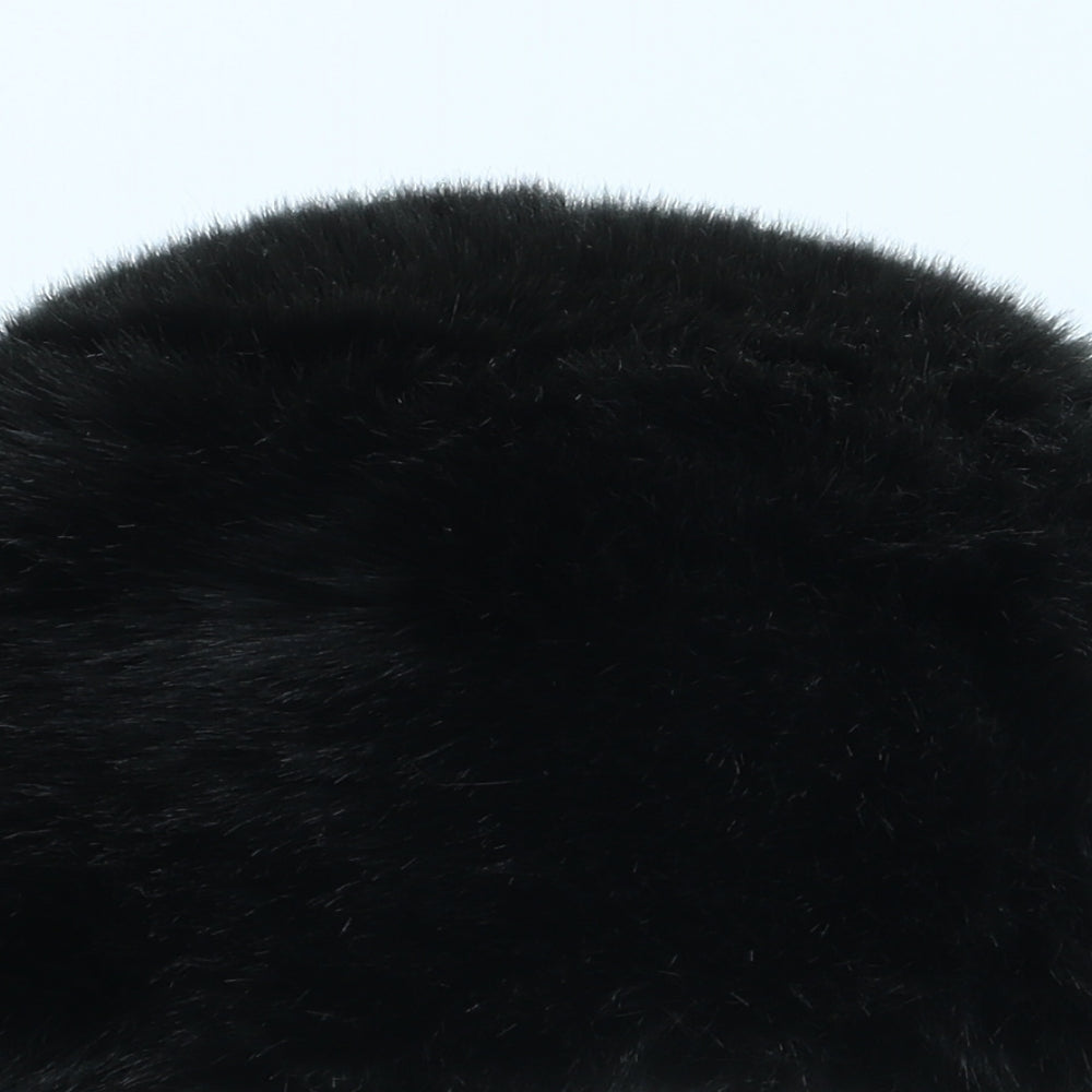 Preworn Womens Black Polyester Cossack One Size - Faux Fur