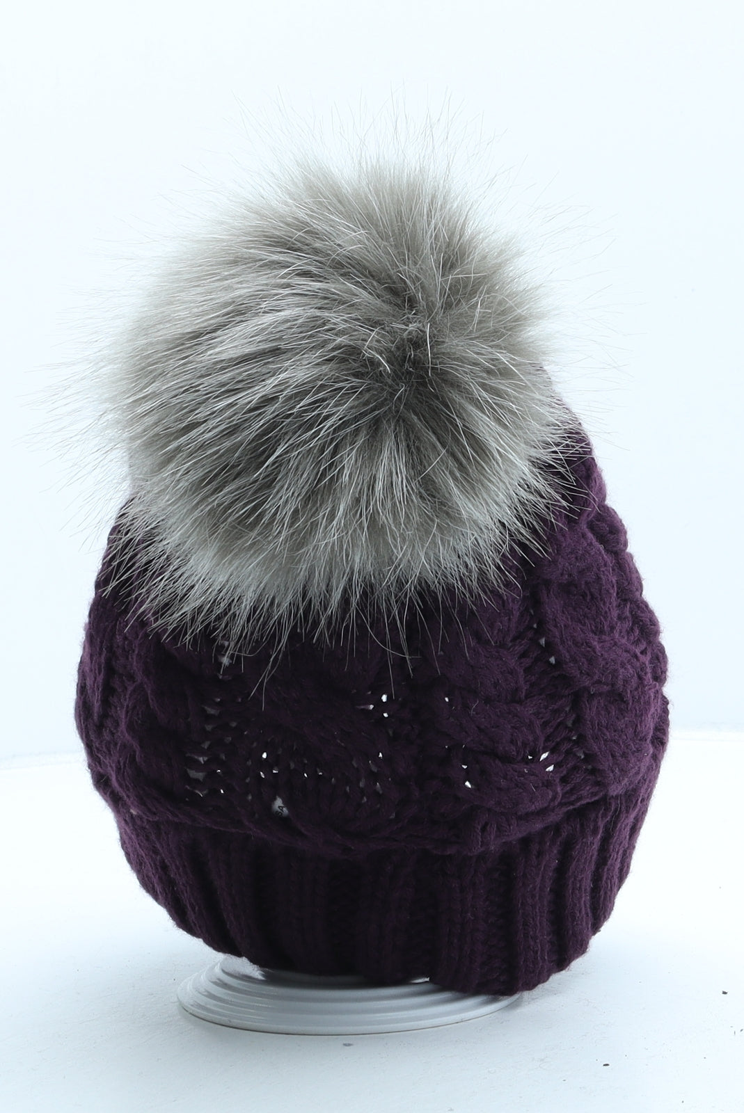 New Look Womens Purple Acrylic Bobble Hat One Size
