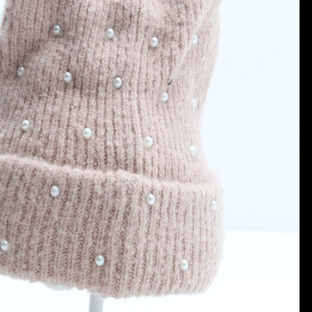 Primark Womens Pink Acrylic Beanie One Size