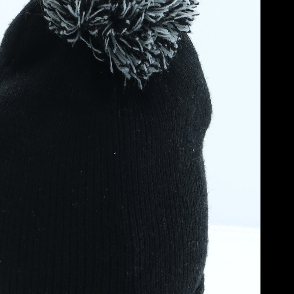 F&F Girls Black Acrylic Bobble Hat One Size - Harry Potter