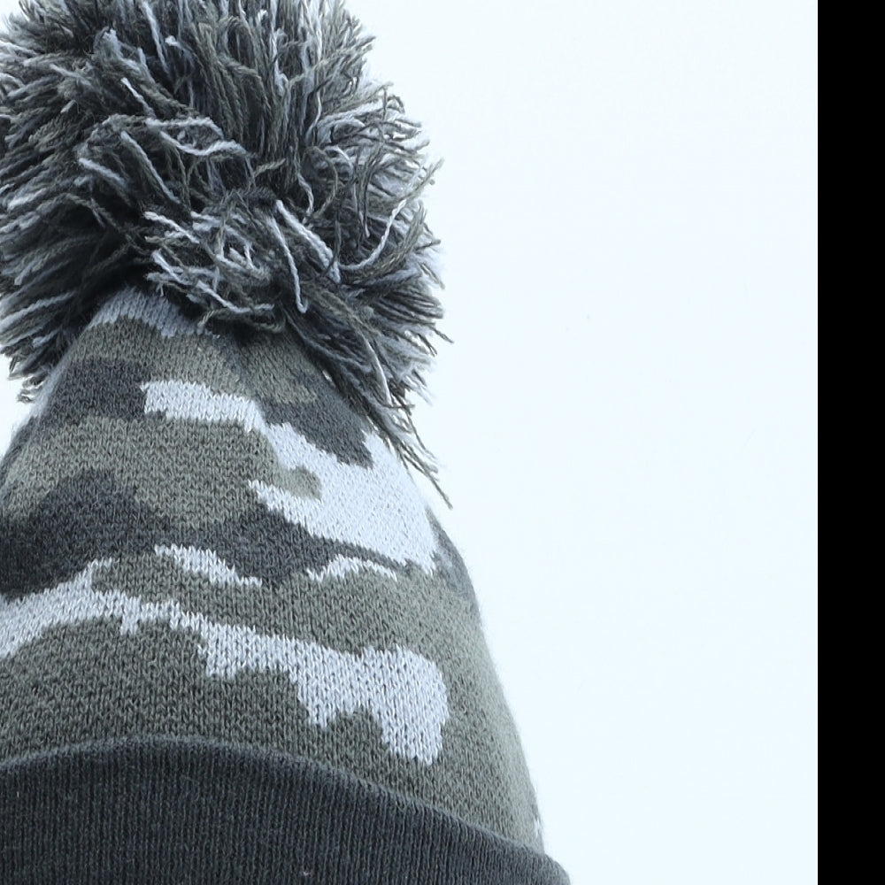 George Boys Green Camouflage Acrylic Bobble Hat One Size
