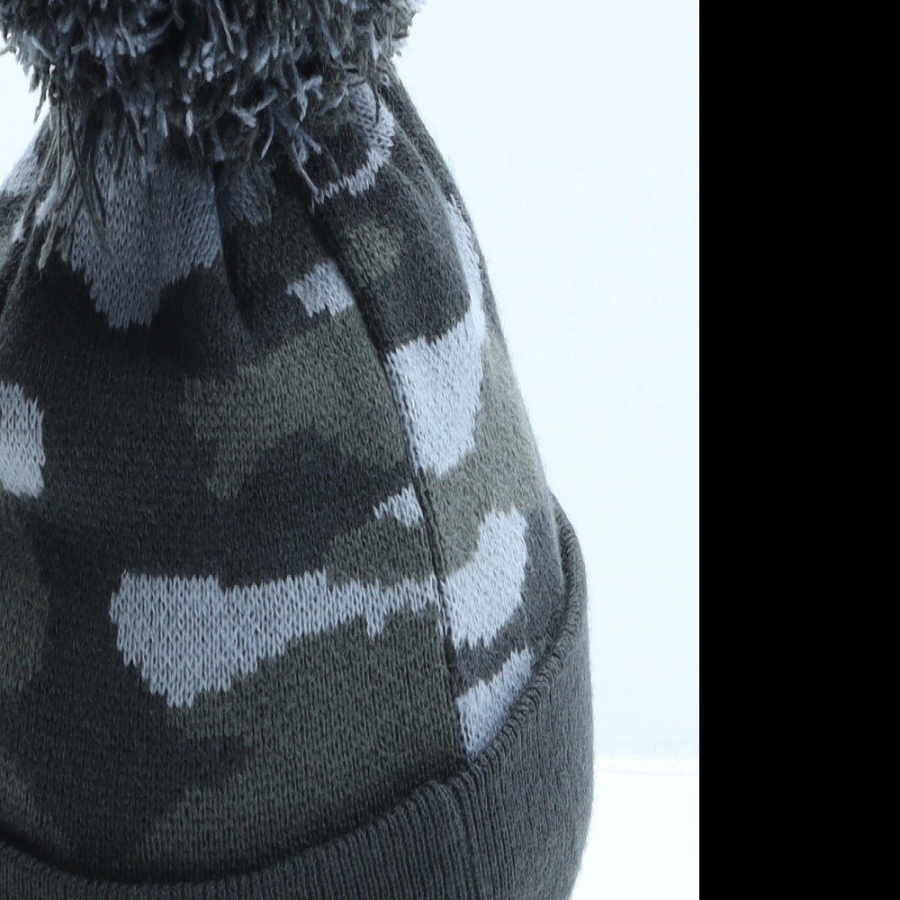George Boys Green Camouflage Acrylic Bobble Hat One Size