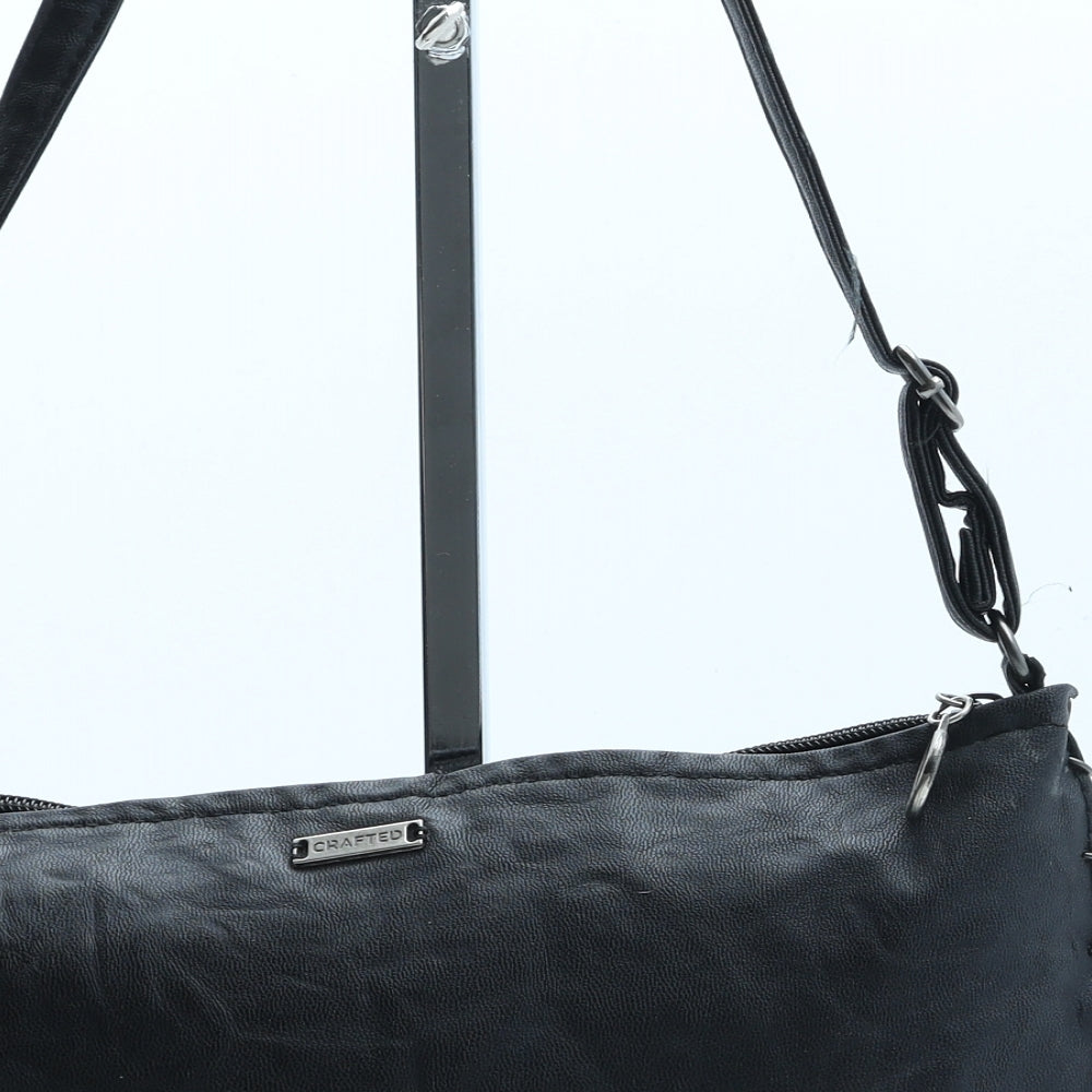 Crafted Womens Black Polyester Crossbody Size Small - Chain Detail