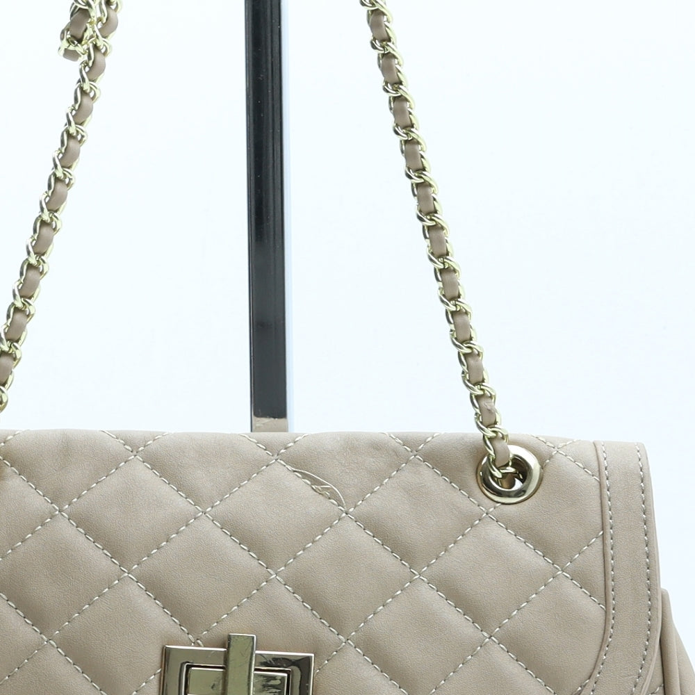 Lottie D'or Womens Beige Polyurethane Crossbody Size Small