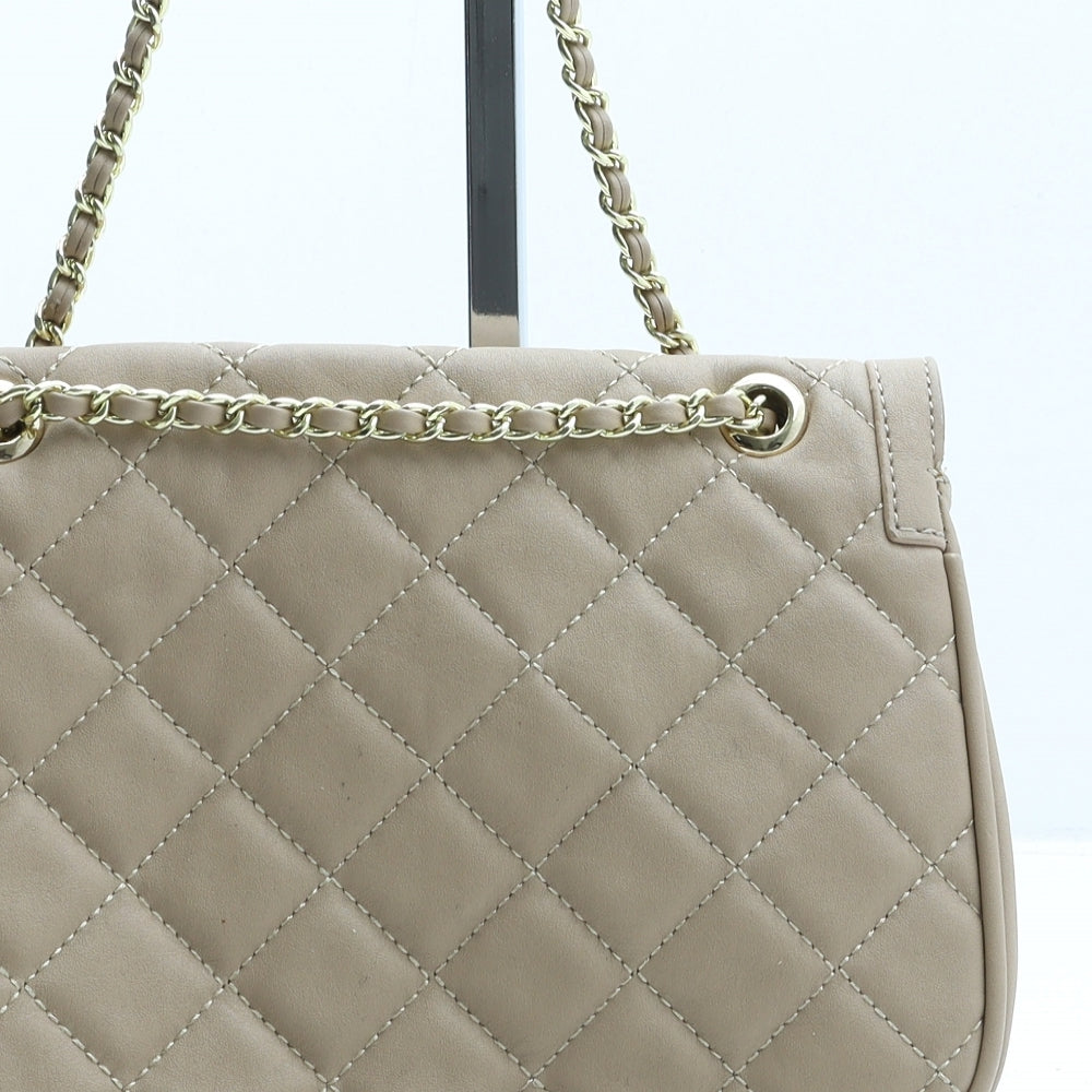 Lottie D'or Womens Beige Polyurethane Crossbody Size Small