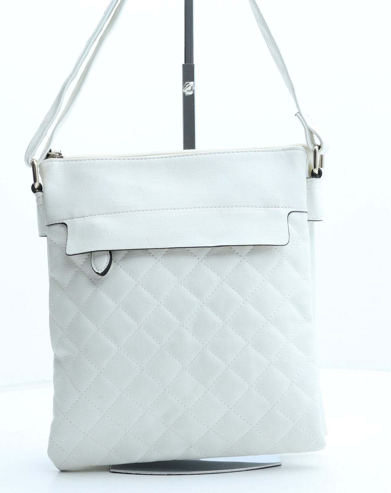 Pavers Womens Ivory Polyurethane Crossbody Size Medium