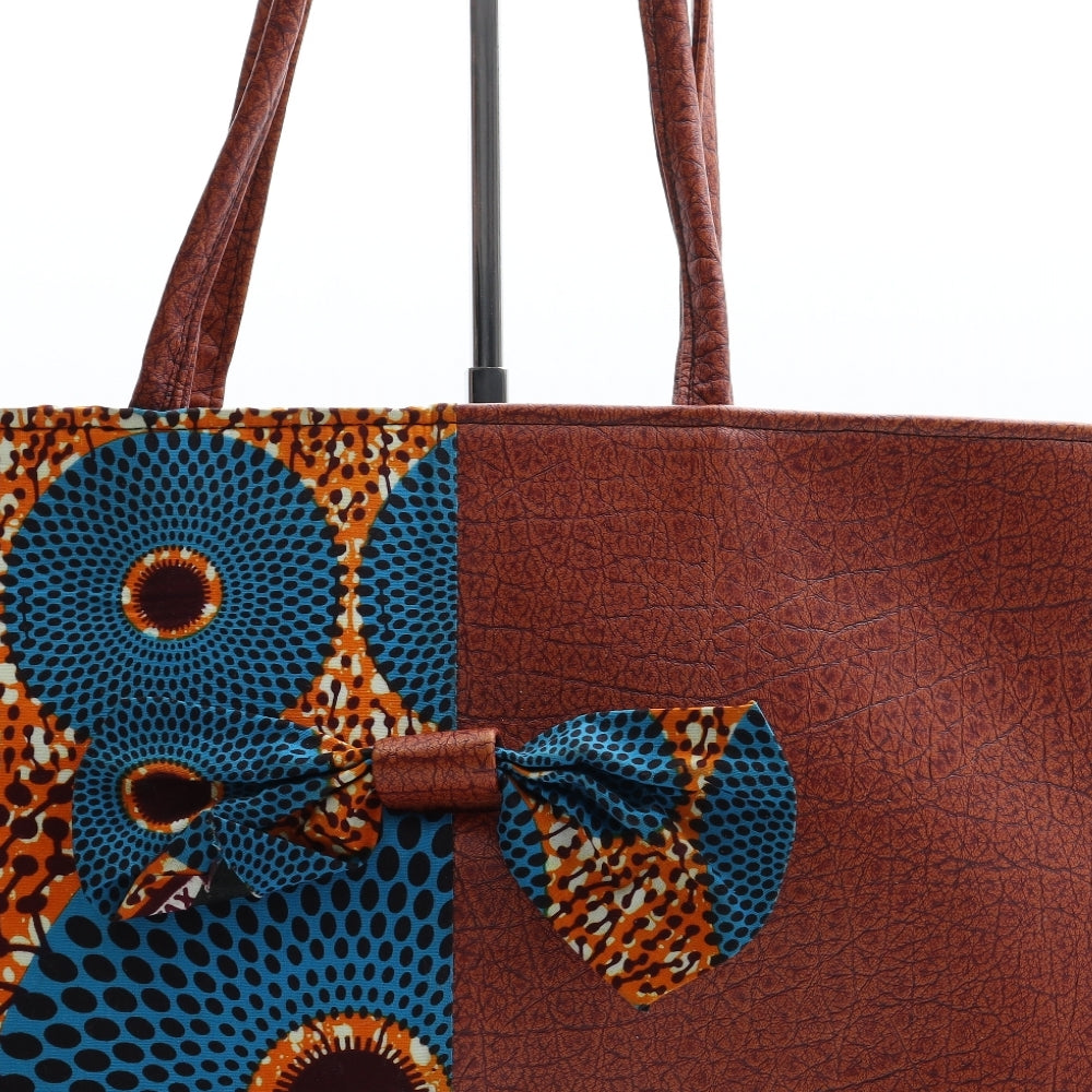 Preworn Womens Multicoloured Geometric Polyurethane Top Handle Bag Size Large