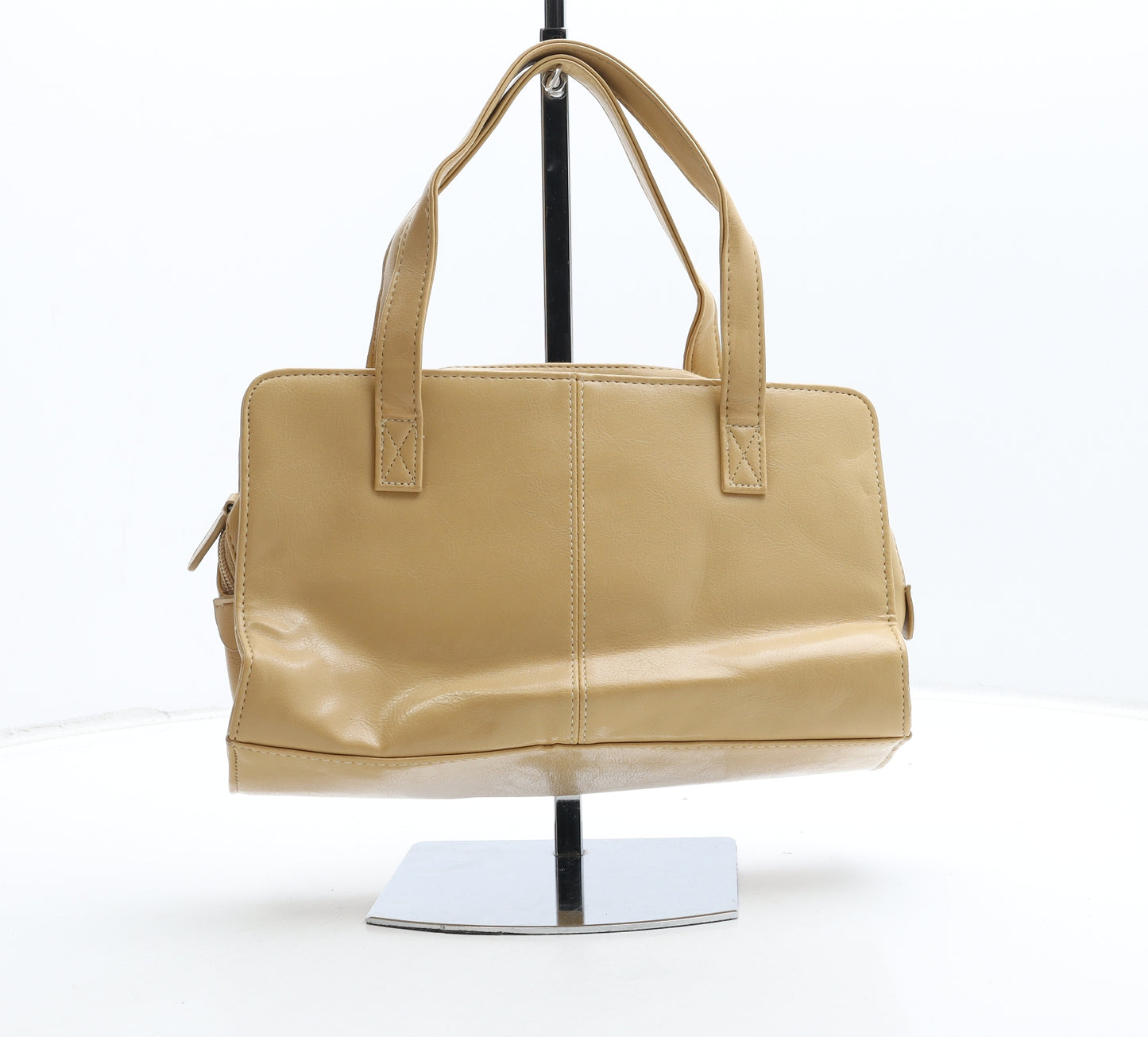 Dunnes Stores Womens Beige Polyurethane Top Handle Bag Size Small