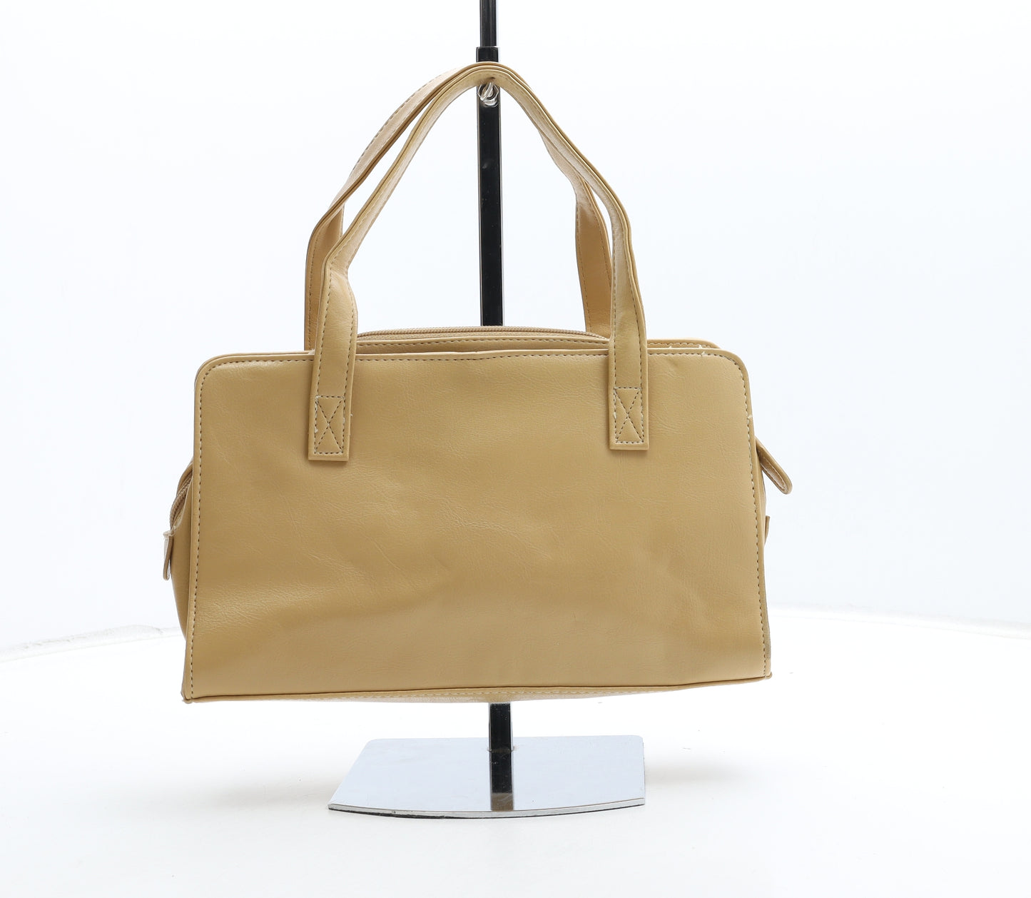 Dunnes Stores Womens Beige Polyurethane Top Handle Bag Size Small