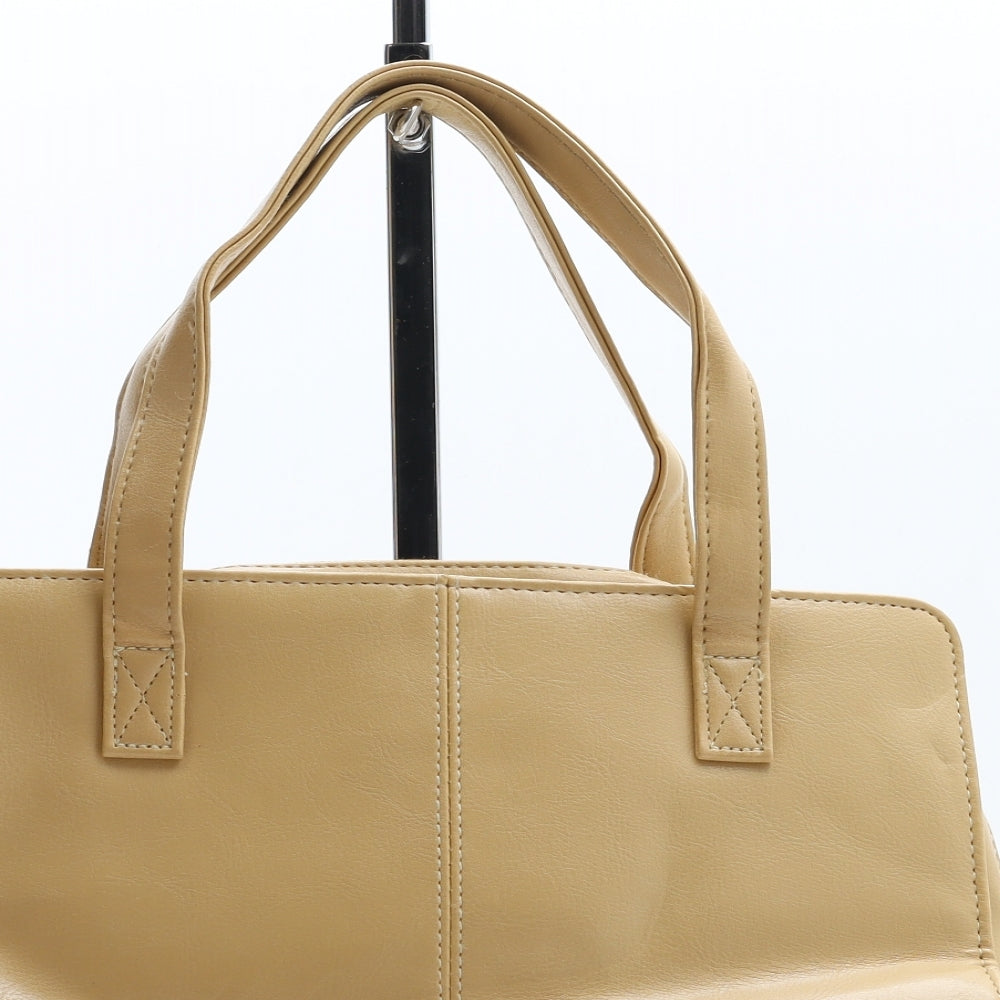 Dunnes Stores Womens Beige Polyurethane Top Handle Bag Size Small