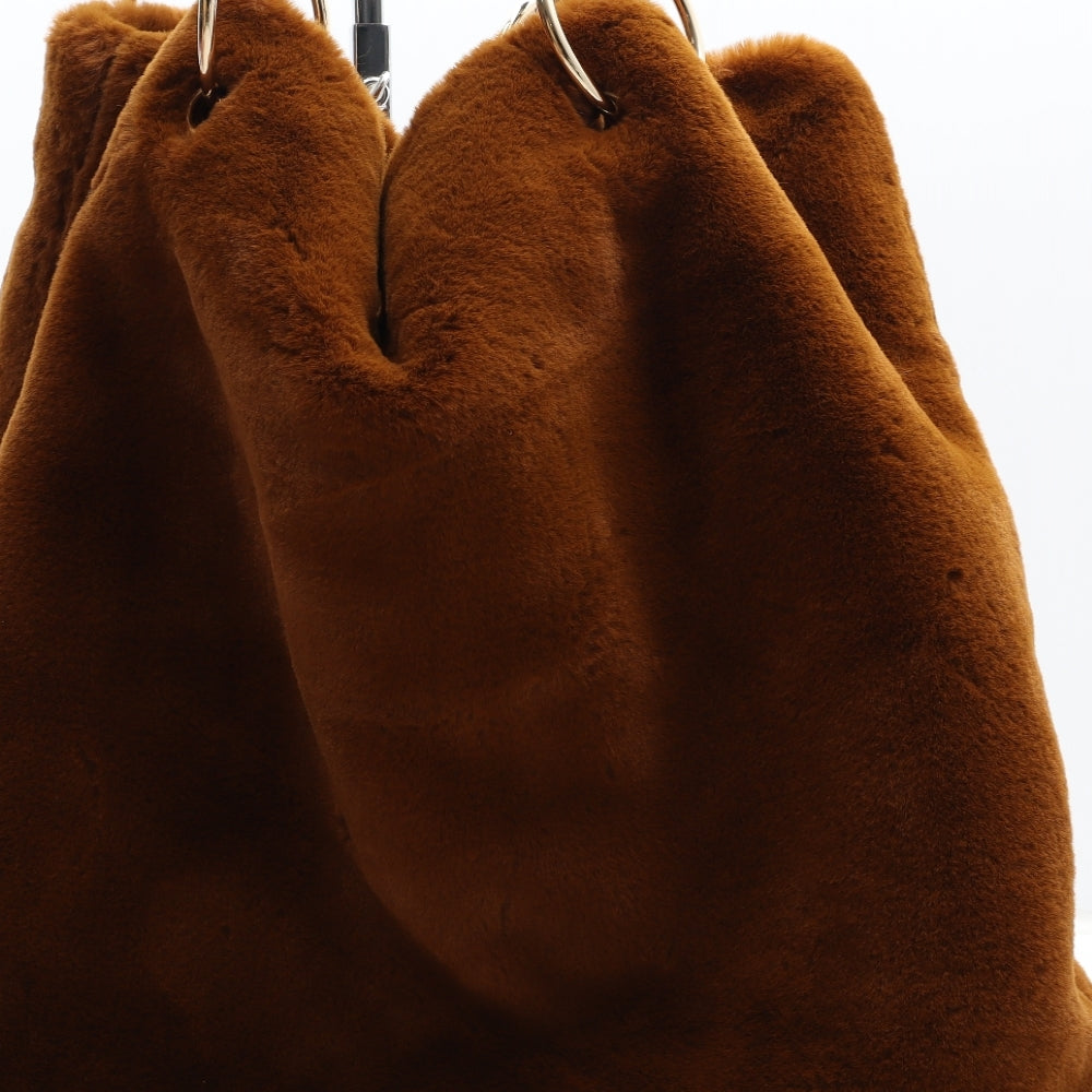Oasis Womens Brown Polyester Hobo Bag Size Large - Fluffy Detail