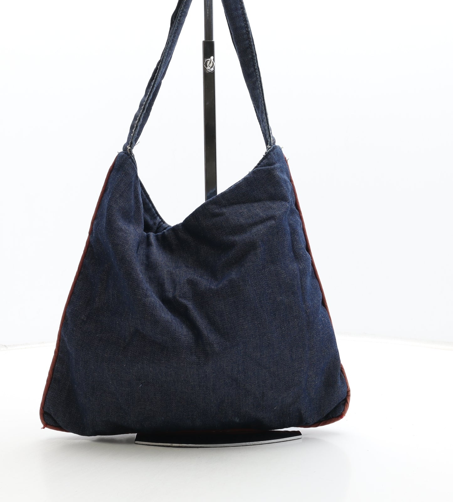 Accessorize Womens Blue Floral Cotton Hobo Bag Size Medium