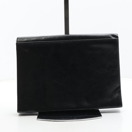 Preworn Womens Black Polyurethane Clutch Size Small