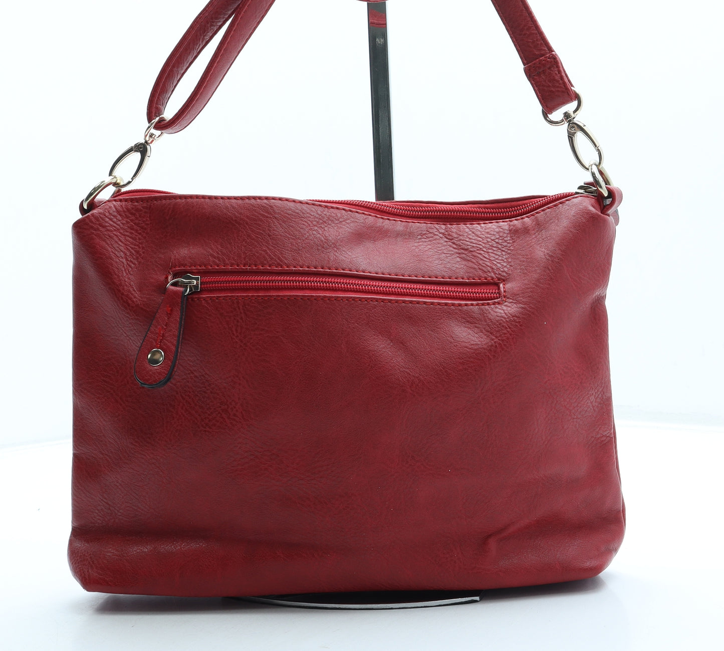 Preworn Womens Red Leather Crossbody Size Small