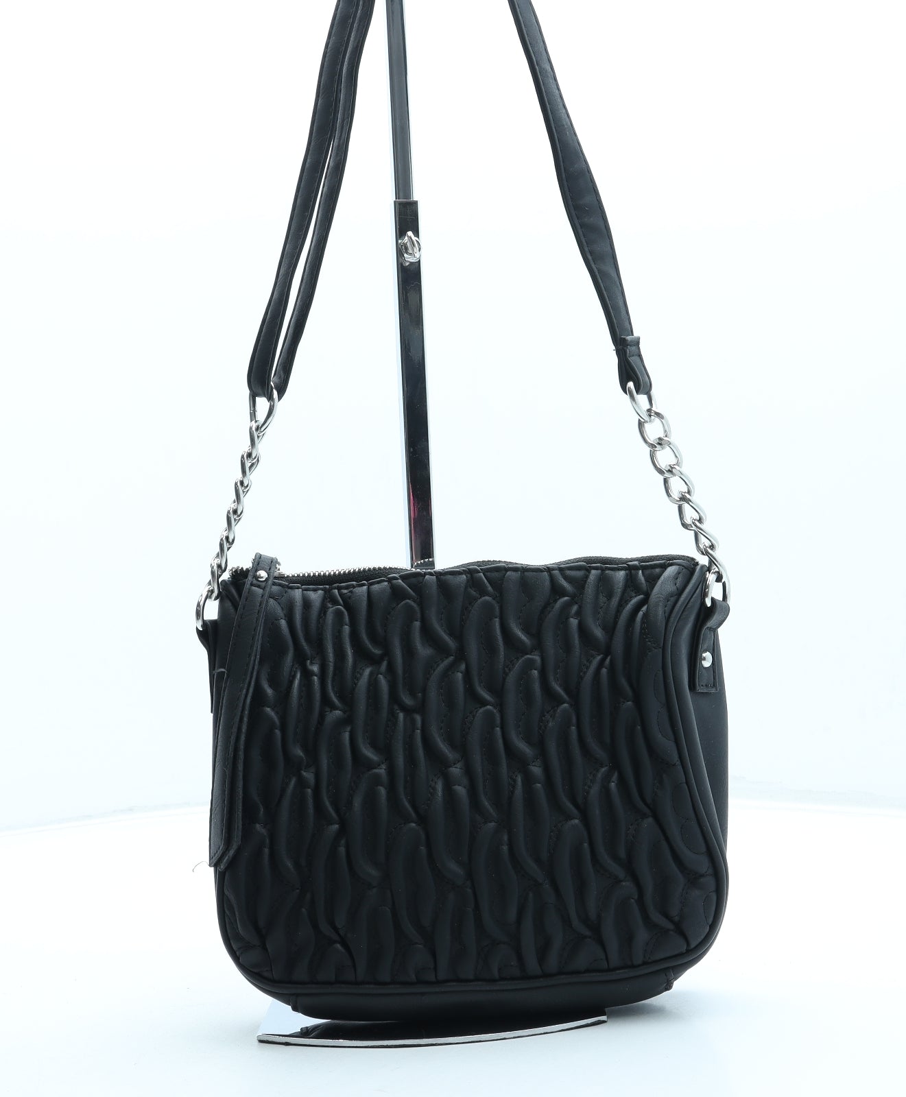 Atmosphere Womens Black Leather Crossbody Size Small