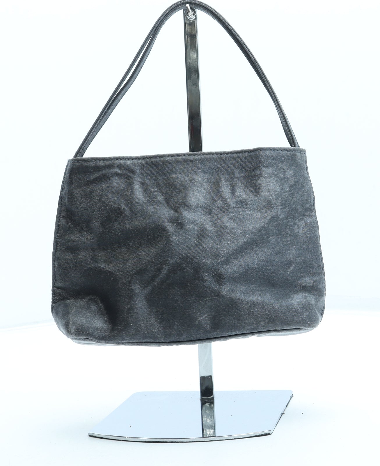 Preworn Womens Grey Polyester Top Handle Bag Size Small