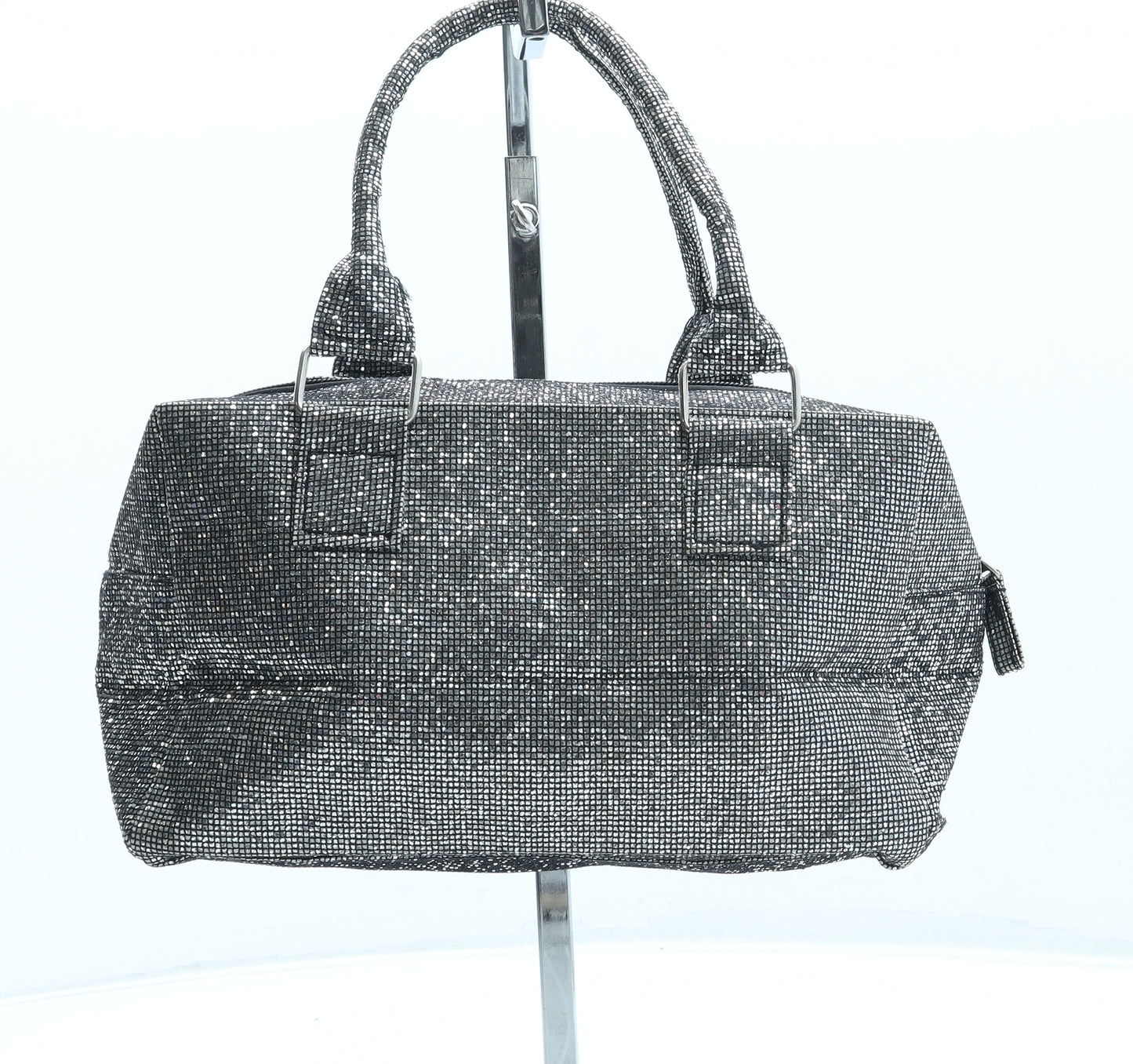 Morgan Womens Silver Polyester Top Handle Bag Size Small