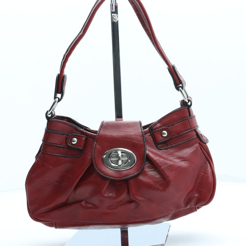 NEXT Womens Red Polyurethane Shoulder Bag Size Small