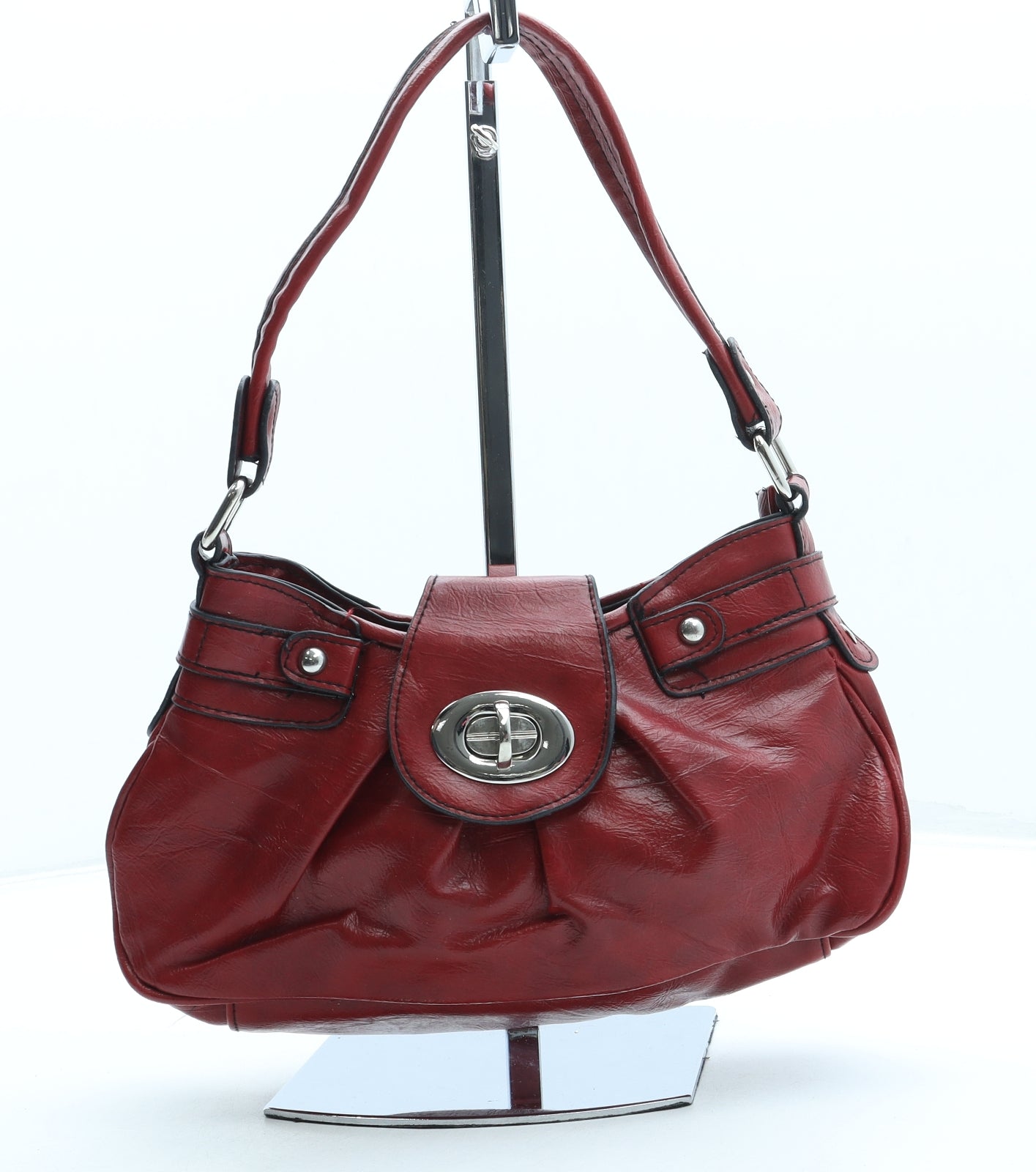 NEXT Womens Red Polyurethane Shoulder Bag Size Small