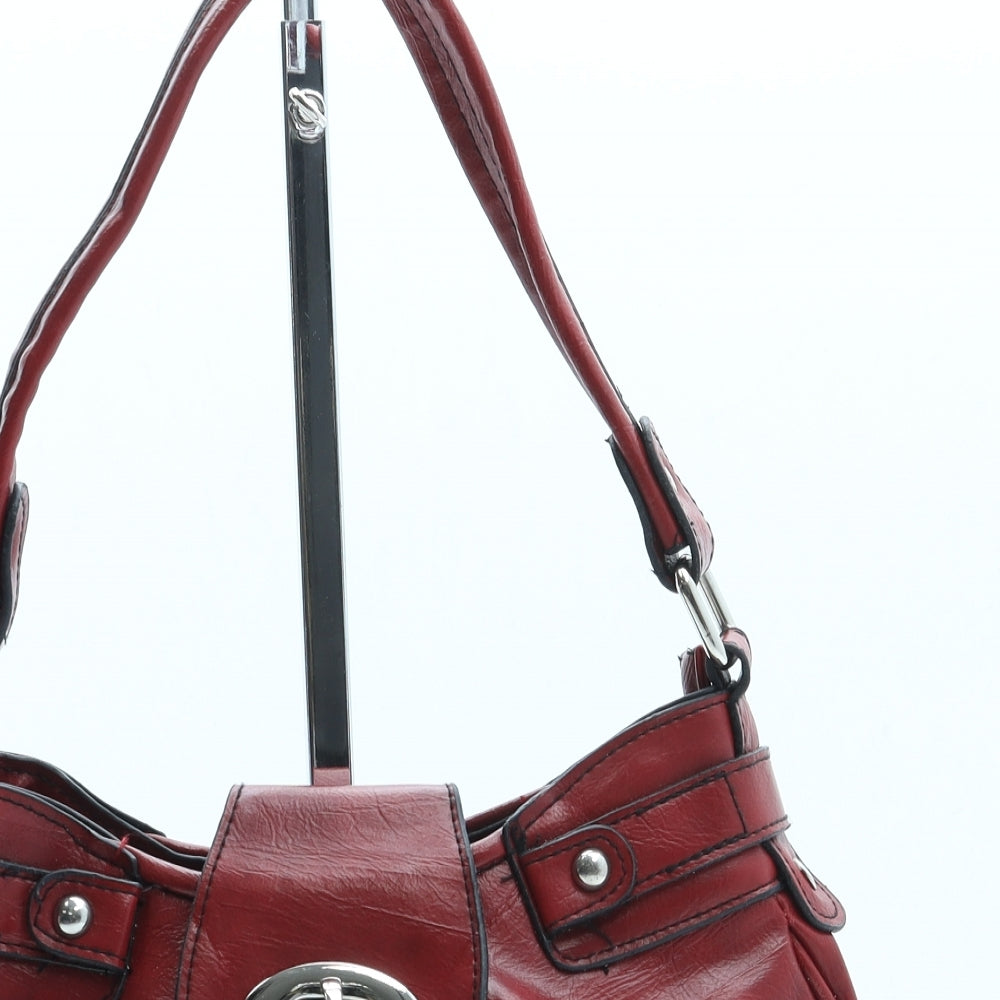 NEXT Womens Red Polyurethane Shoulder Bag Size Small