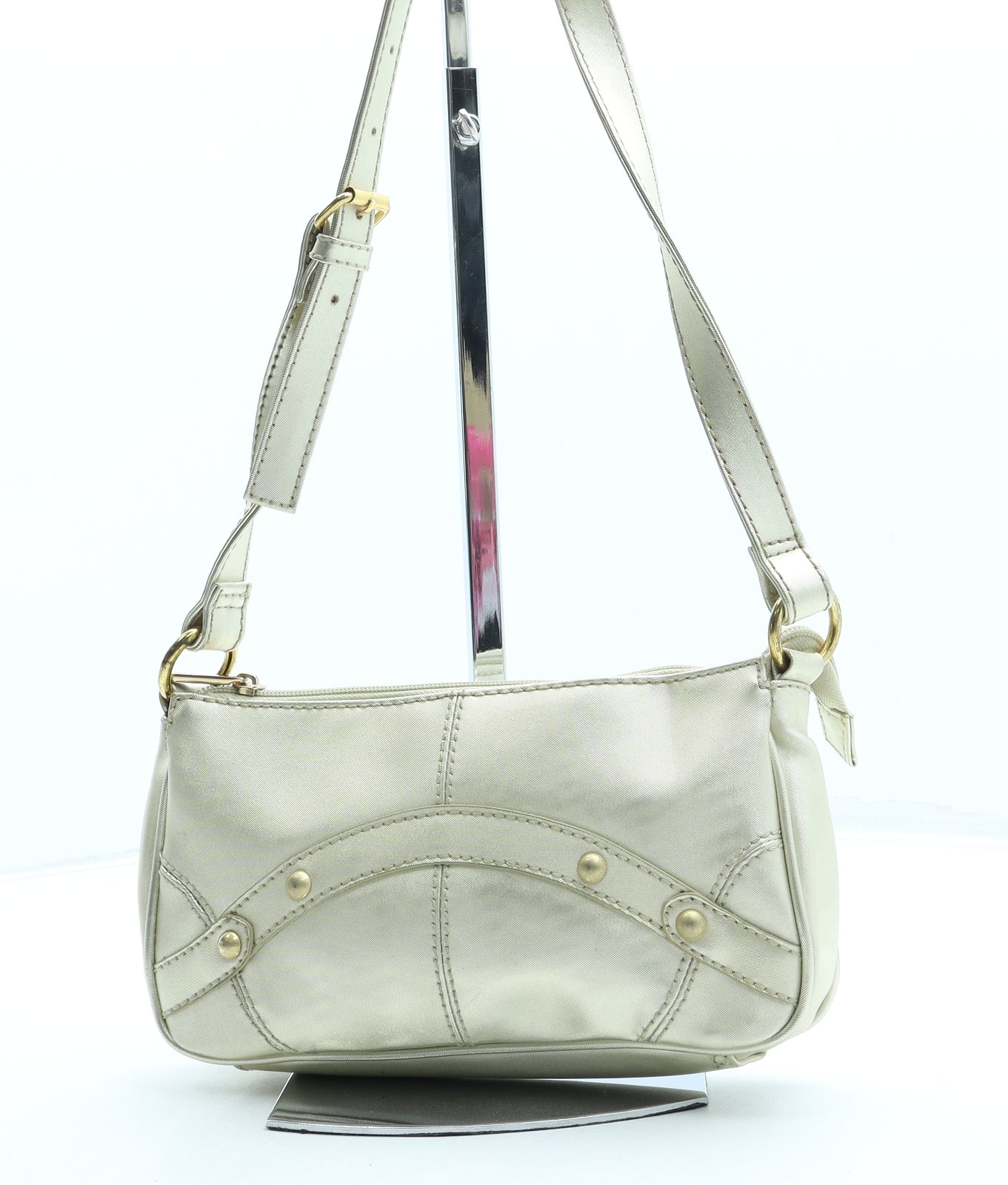 SWB London Womens Gold Polyurethane Crossbody Size Small