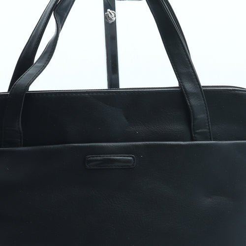 Preworn Womens Black Leather Top Handle Bag Size Medium