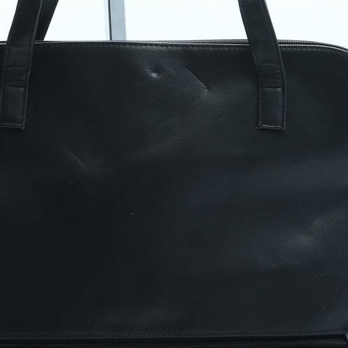 Preworn Womens Black Leather Top Handle Bag Size Medium