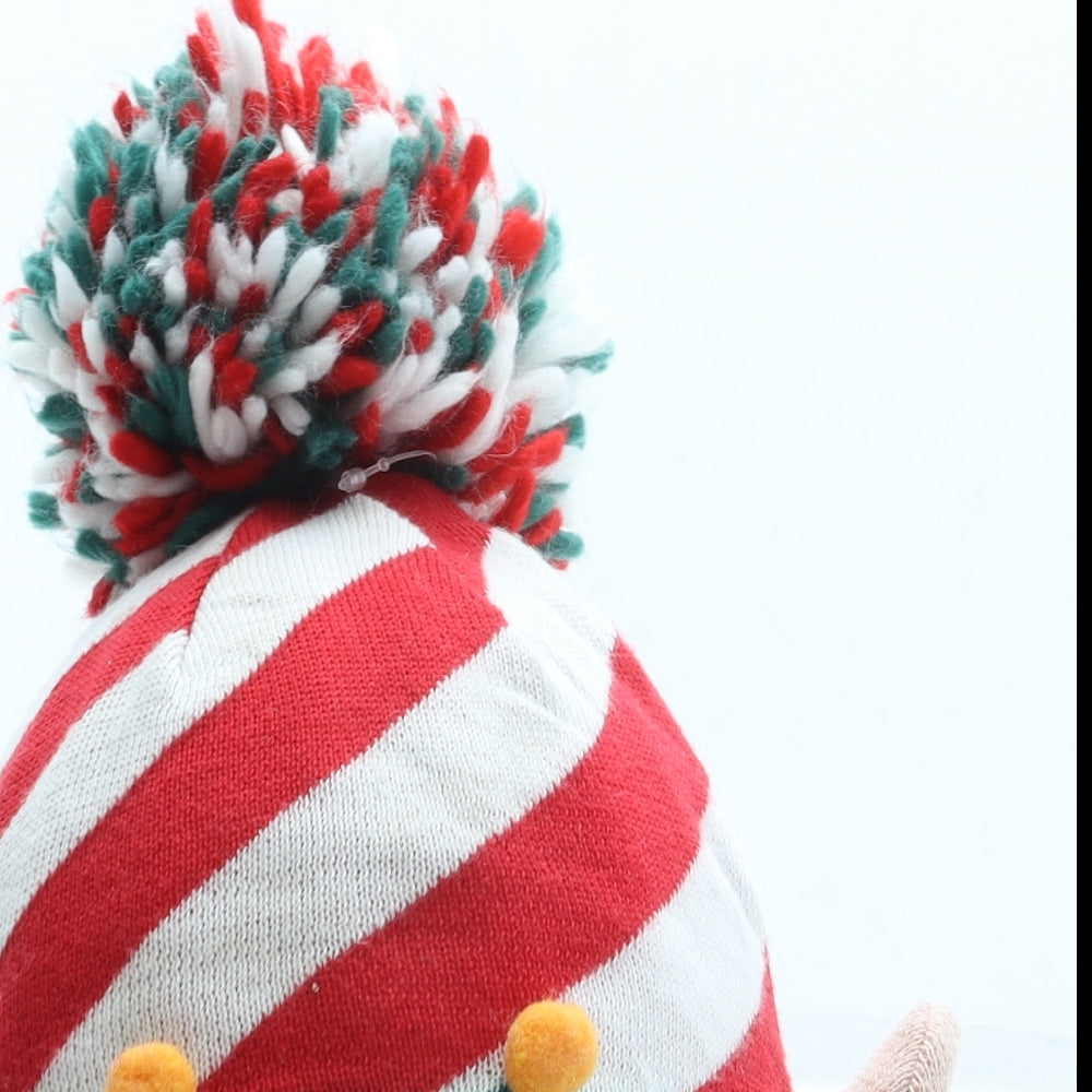 F&F Boys Red Striped Acrylic Bobble Hat One Size - Elf