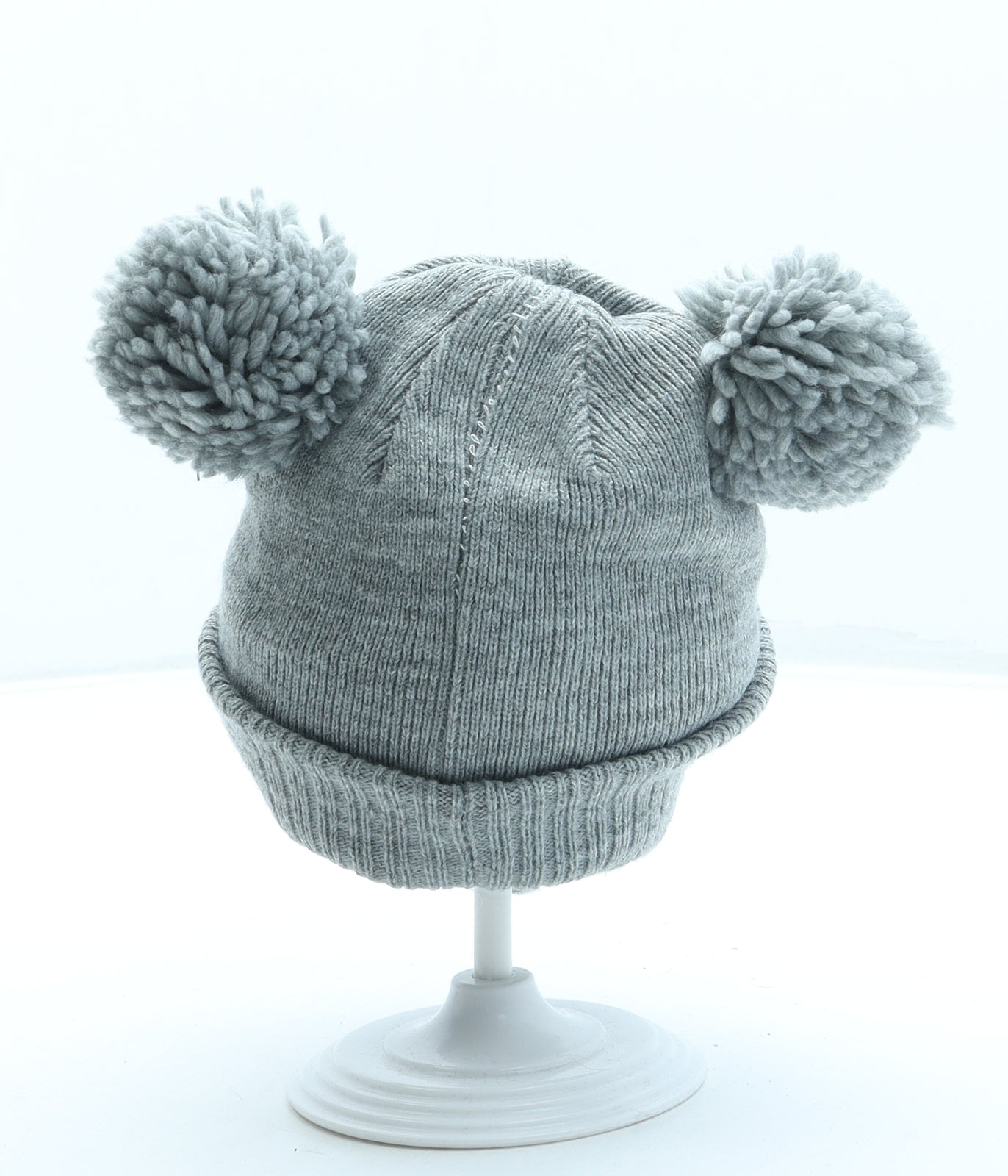 Disney Boys Grey Acrylic Bobble Hat One Size - Winnie the Pooh