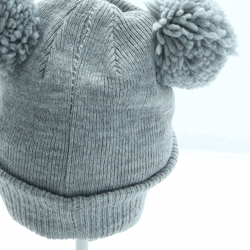 Disney Boys Grey Acrylic Bobble Hat One Size - Winnie the Pooh