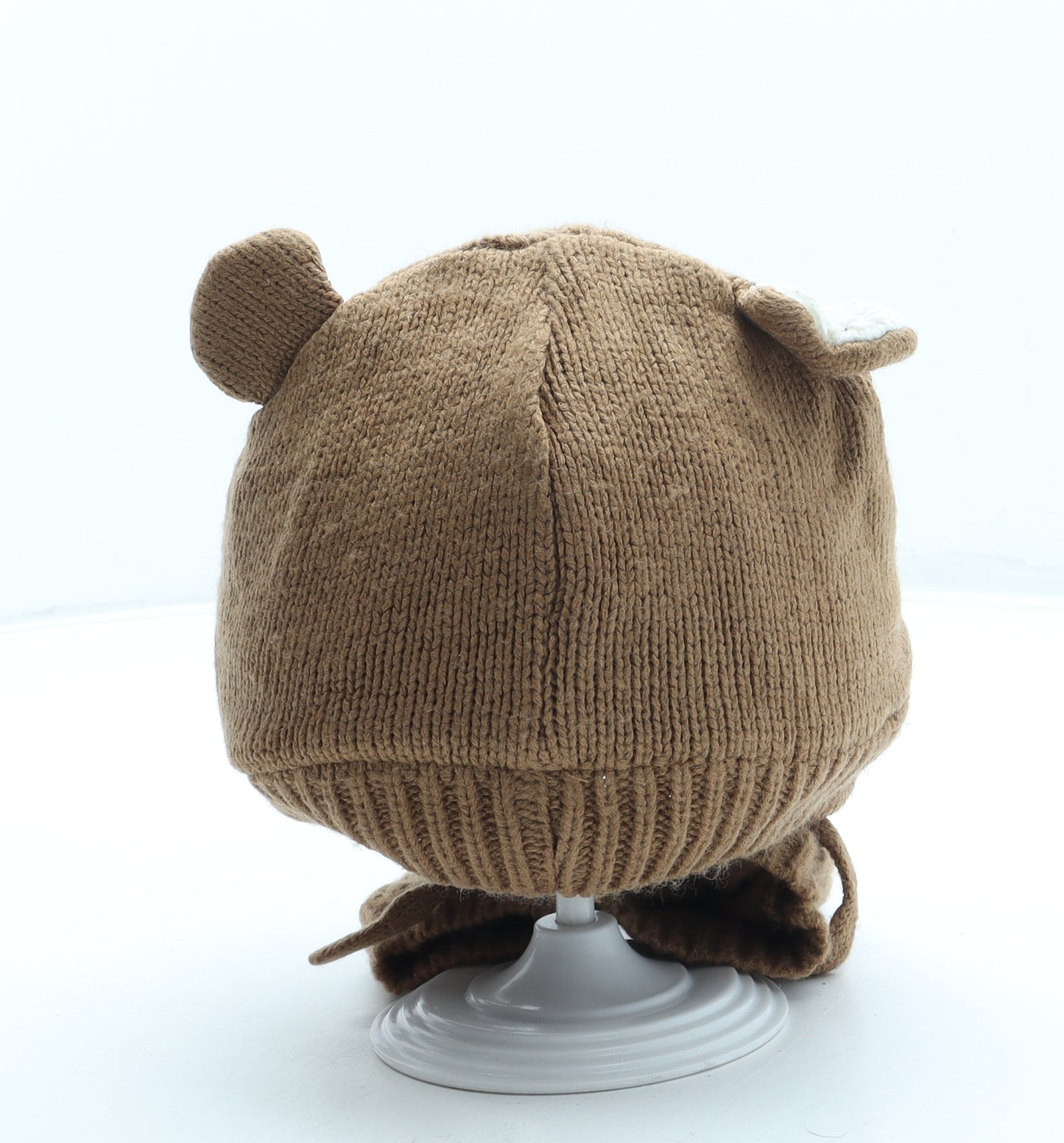 George Boys Brown Acrylic Beanie One Size - Bear