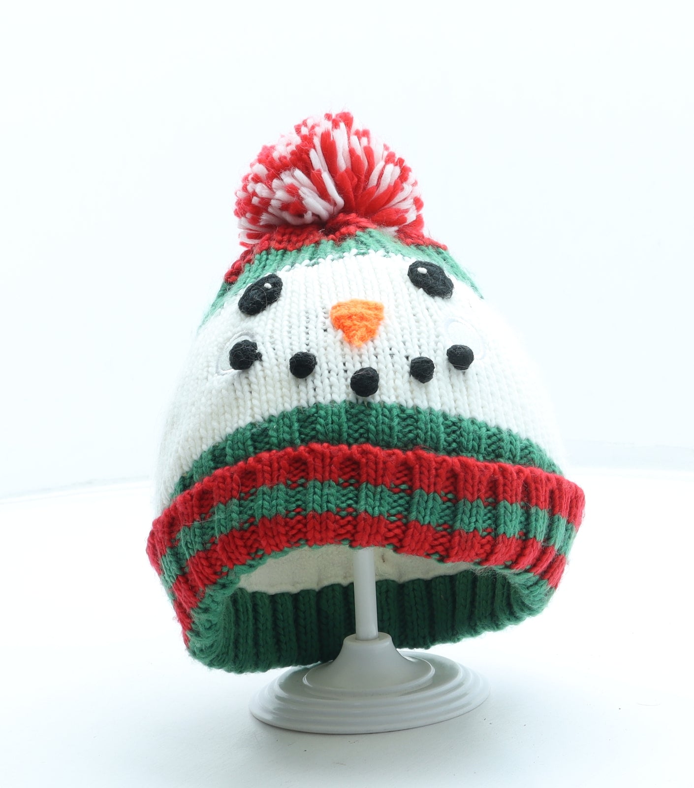 TU Boys Ivory Acrylic Bobble Hat One Size - Snowman