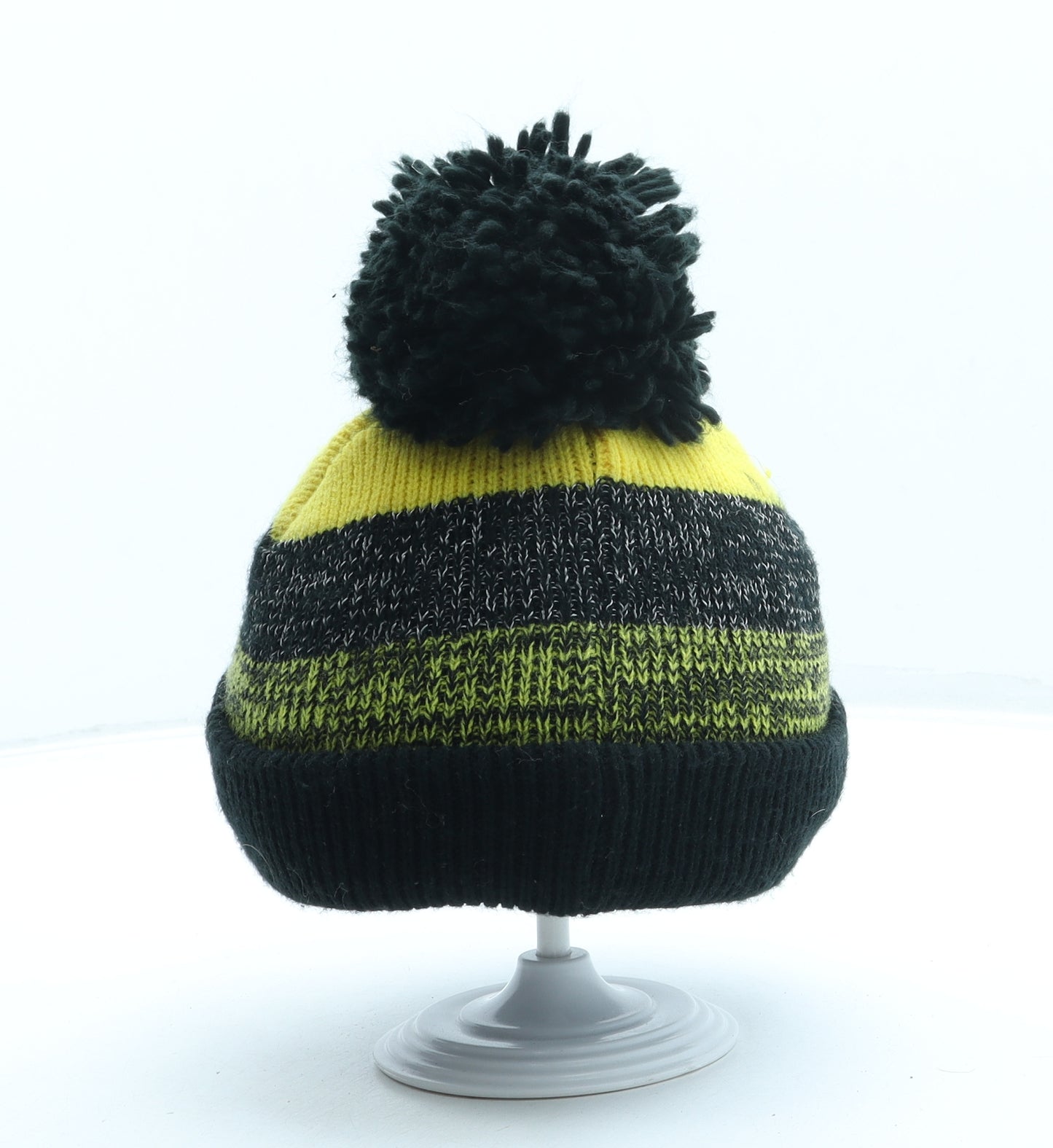 F&F Boys Black Acrylic Bobble Hat One Size - Batman