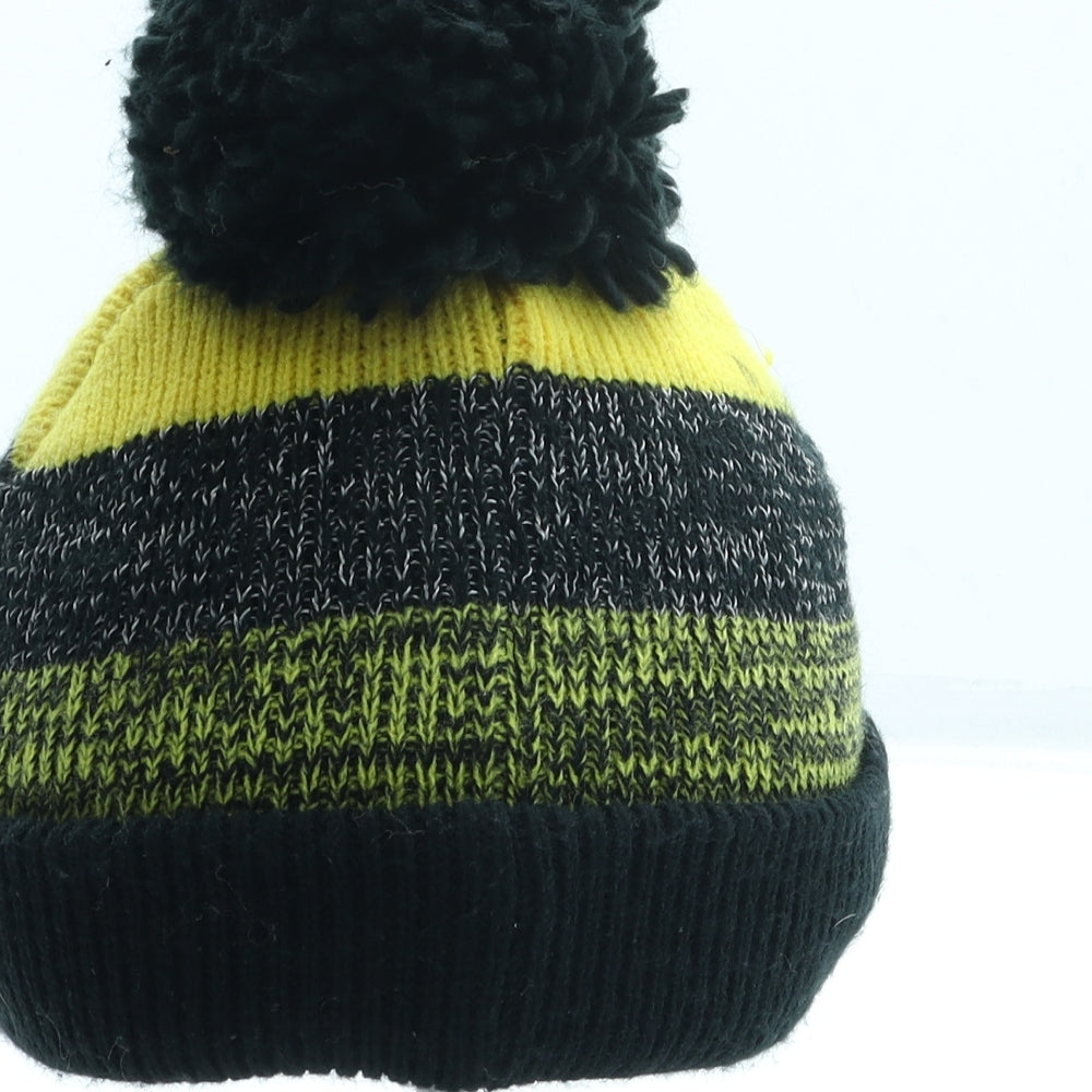 F&F Boys Black Acrylic Bobble Hat One Size - Batman