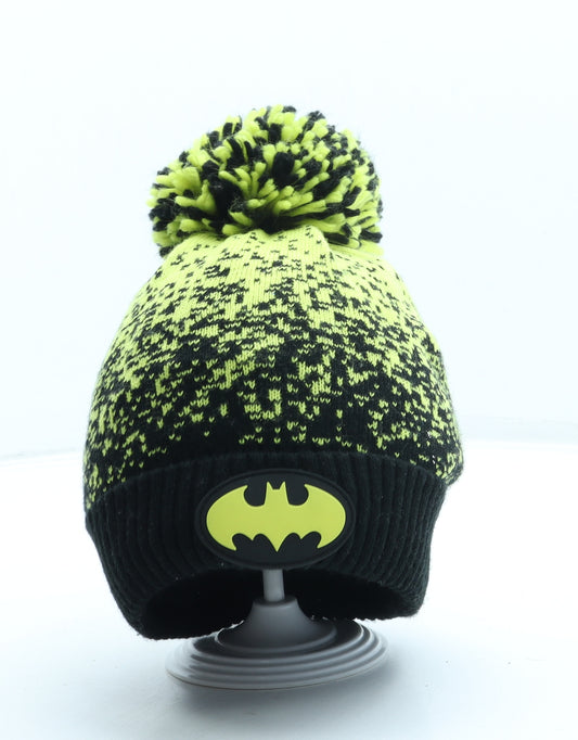 George Boys Black Acrylic Bobble Hat One Size - Batman