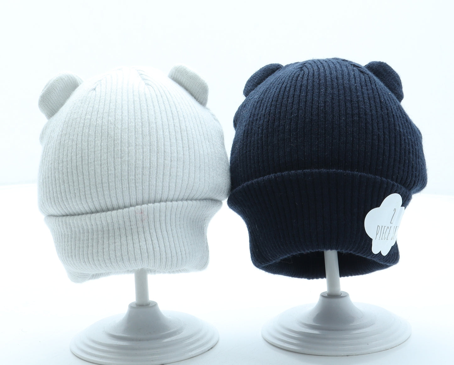 George Boys Blue Polyester Beanie One Size - Bear ears