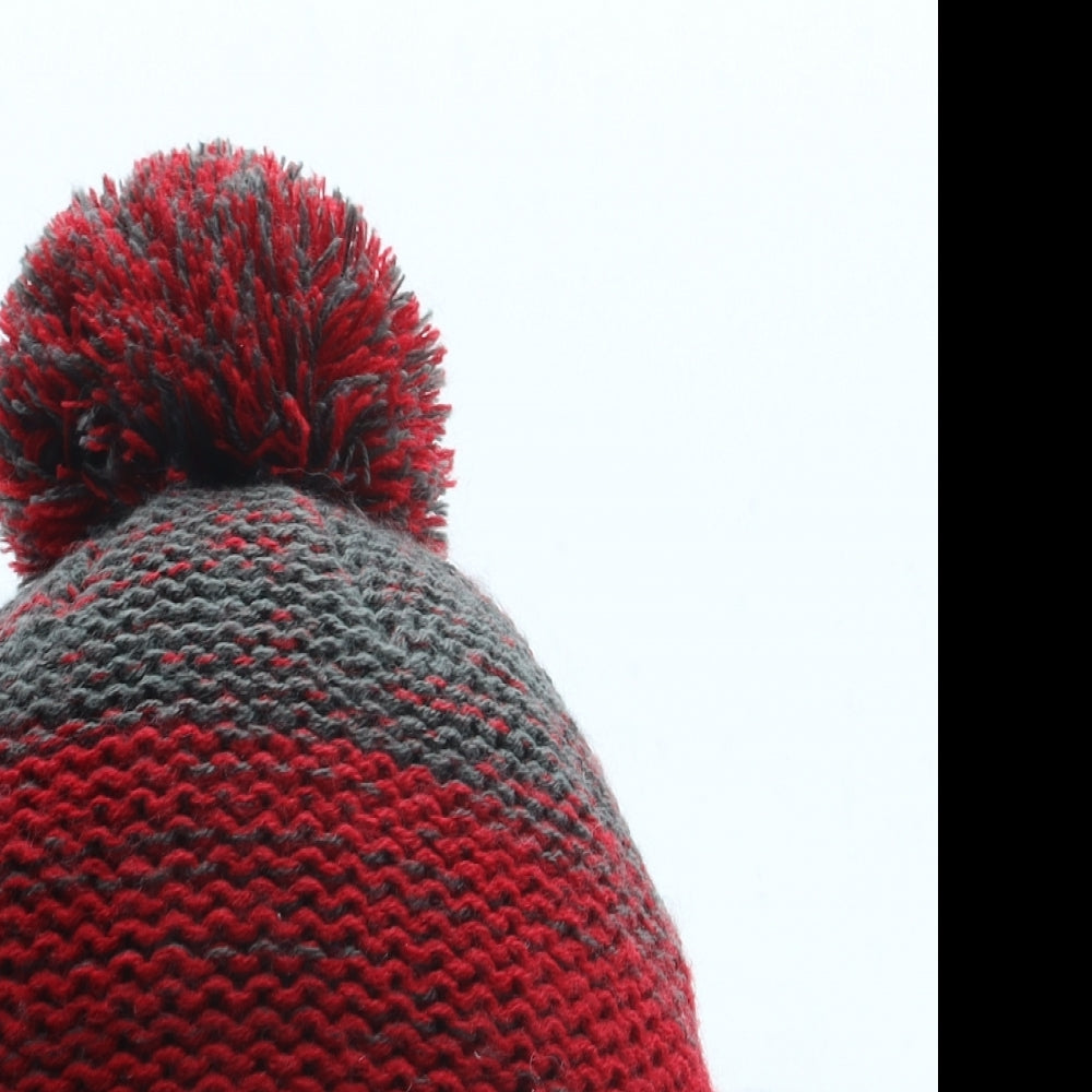 Mountain Warehouse Mens Red Acrylic Beanie One Size - Pom Pom