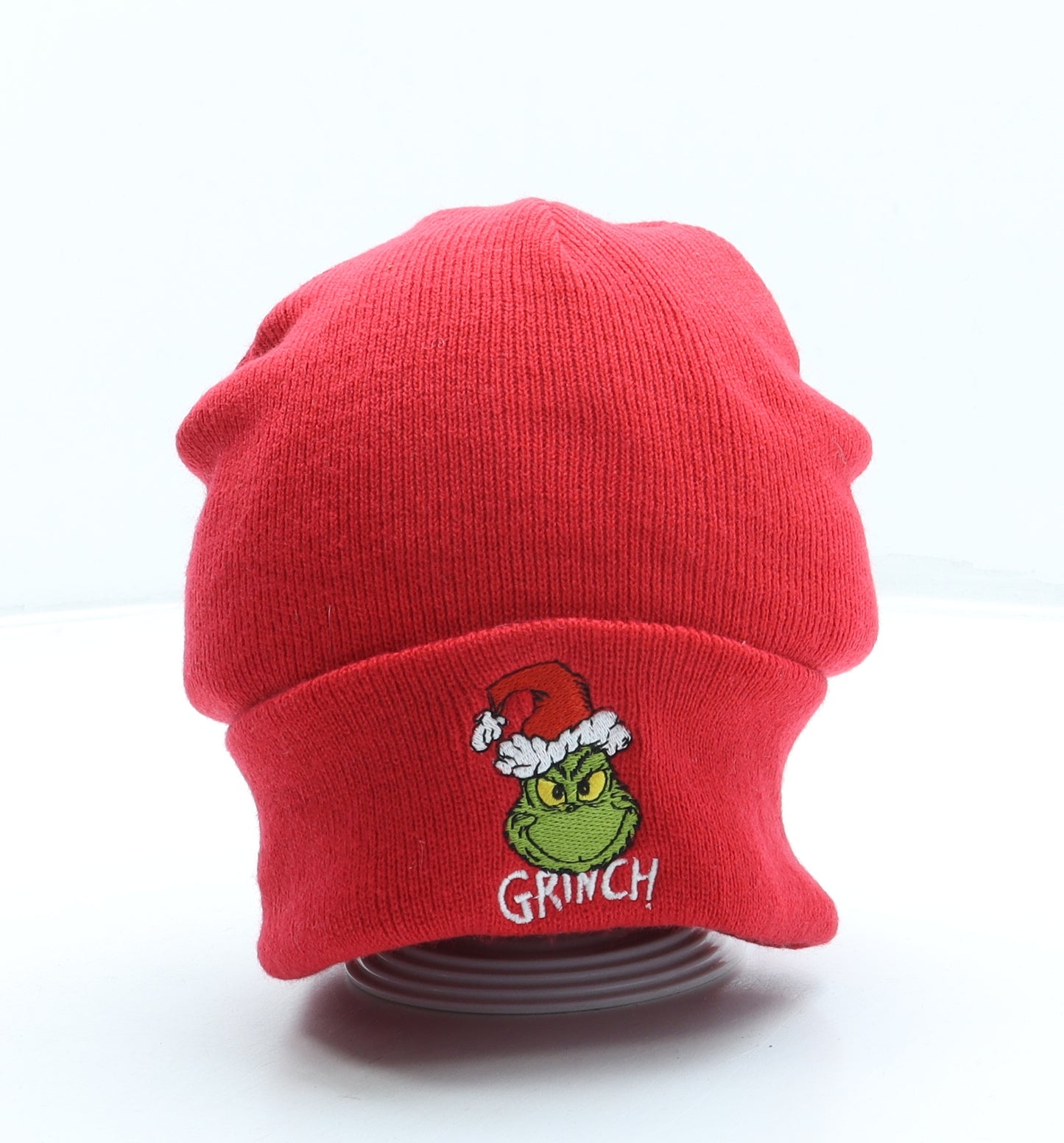 Dr Suess Womens Red Acrylic Beanie One Size - The Grinch