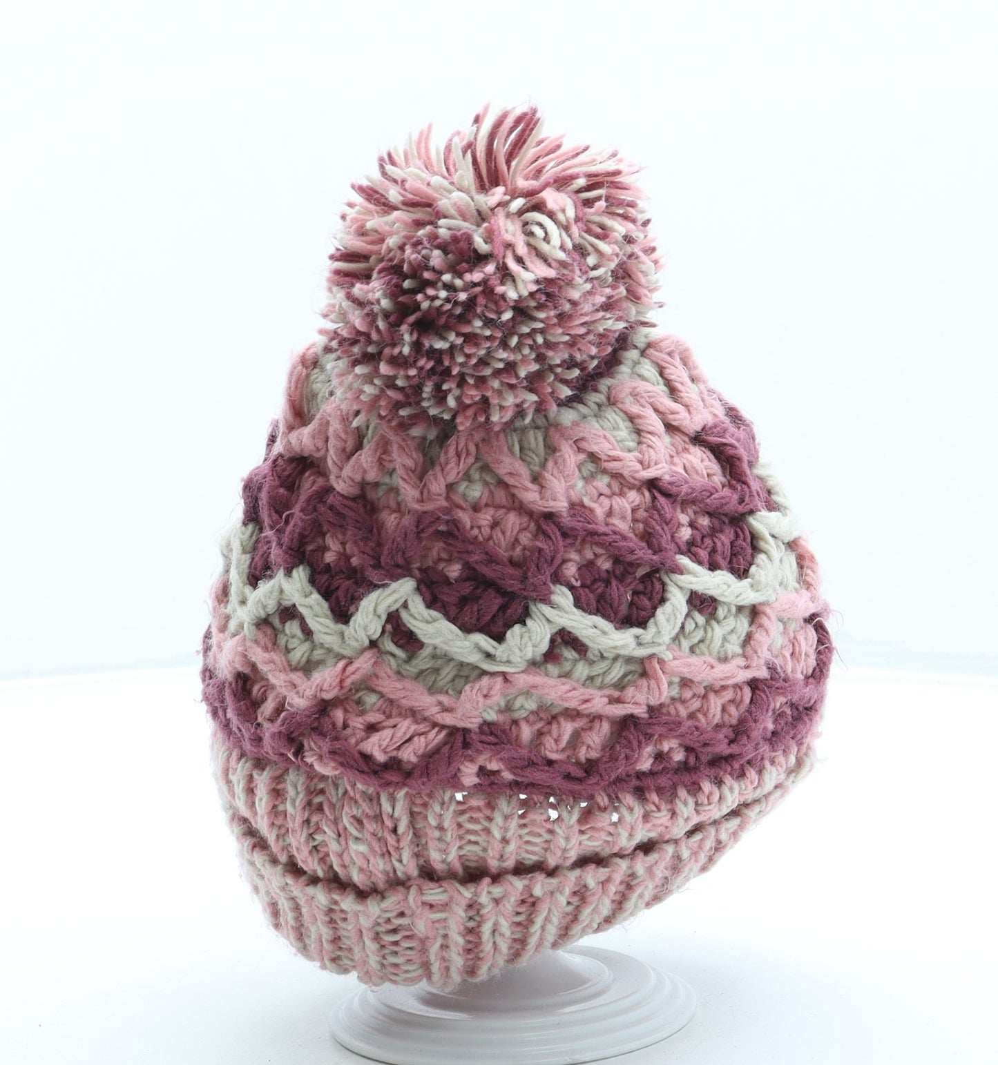 Mantaray Womens Pink Acrylic Bobble Hat One Size