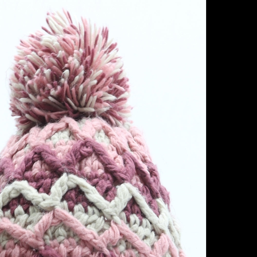 Mantaray Womens Pink Acrylic Bobble Hat One Size