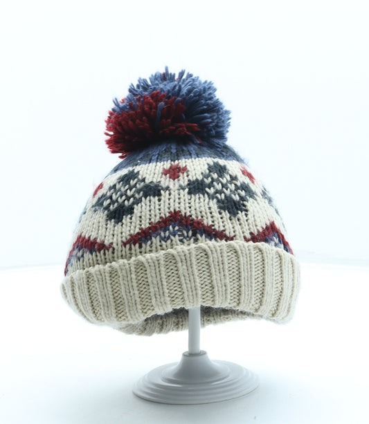 NEXT Boys Blue Fair Isle Acrylic Bobble Hat One Size - Pom Pom