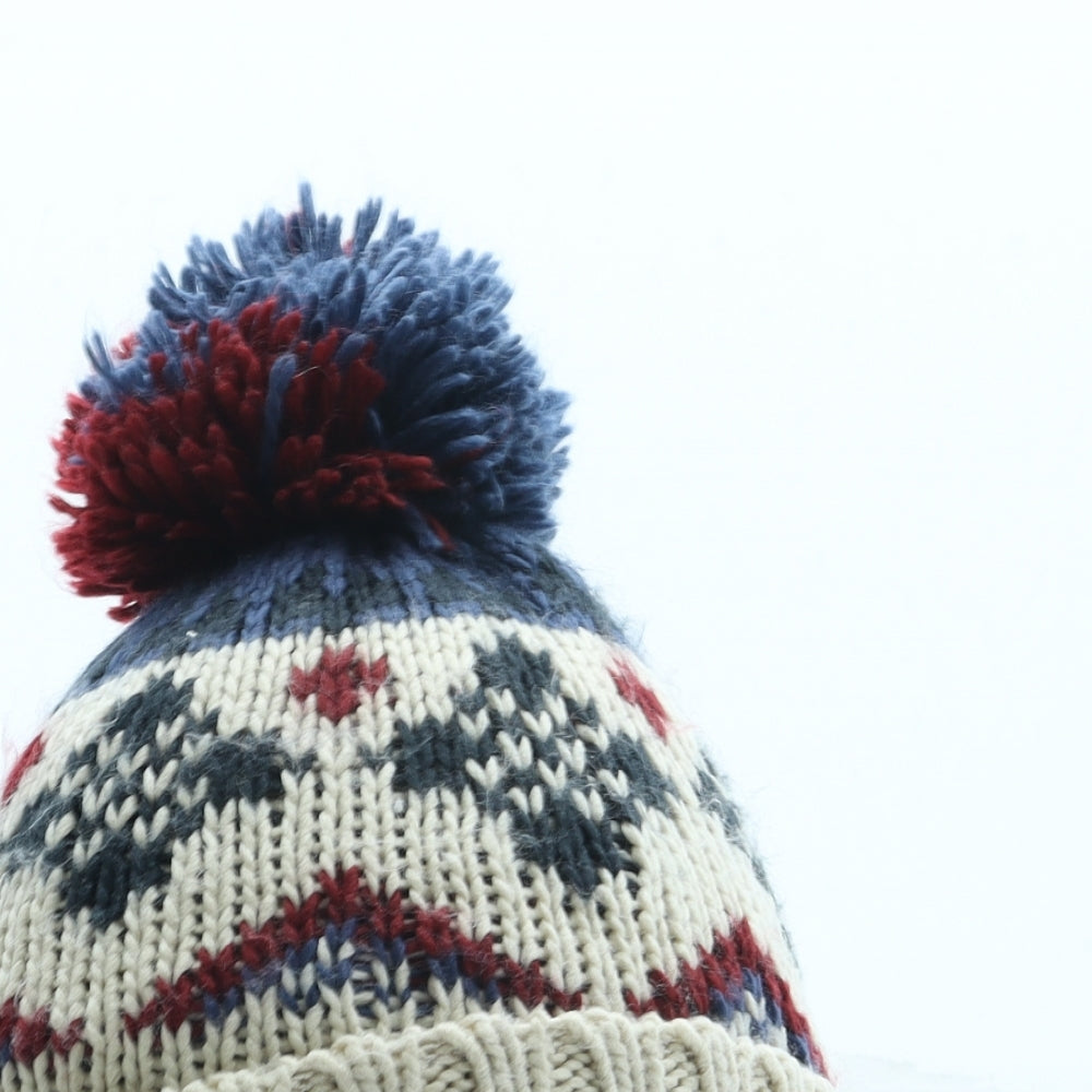 NEXT Boys Blue Fair Isle Acrylic Bobble Hat One Size - Pom Pom