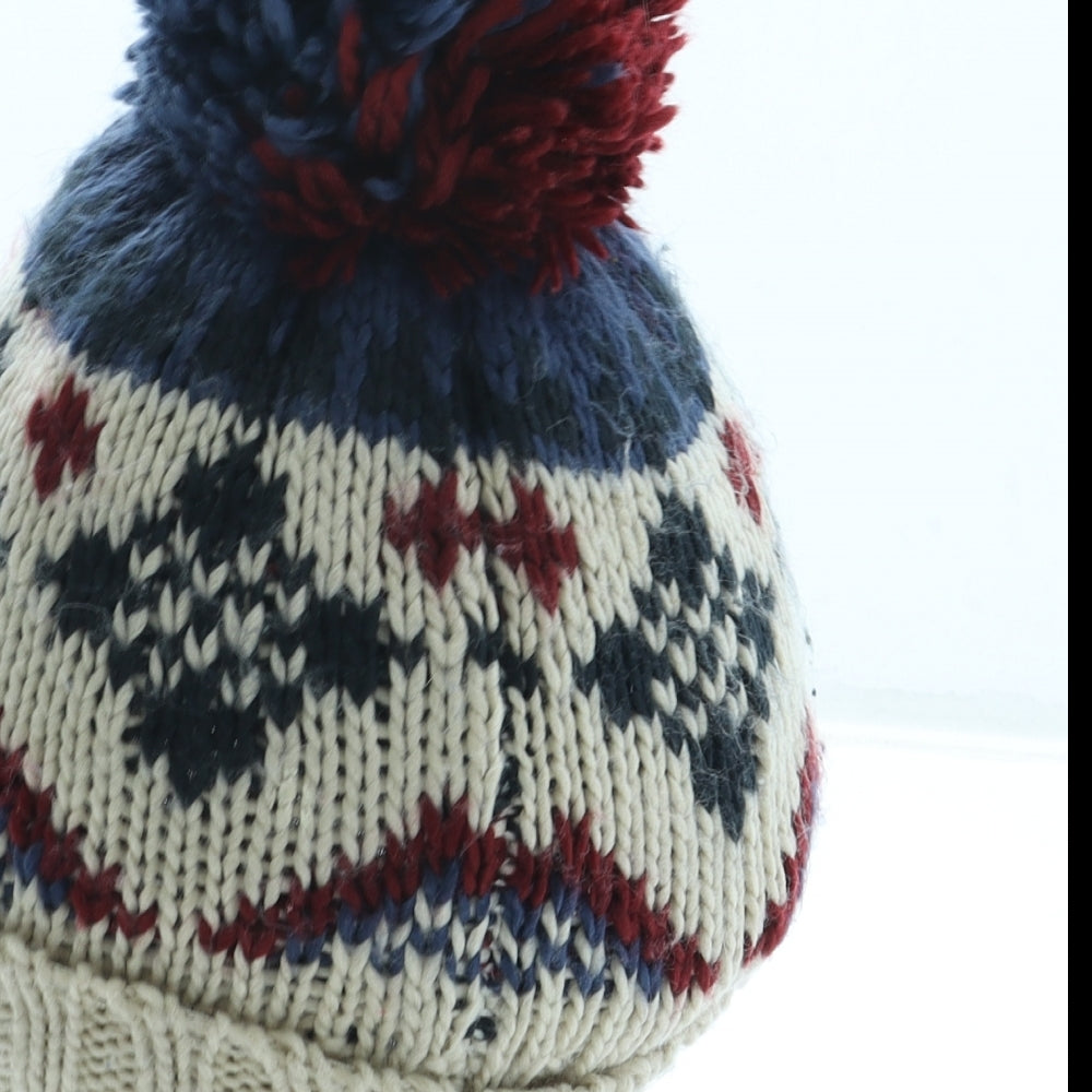 NEXT Boys Blue Fair Isle Acrylic Bobble Hat One Size - Pom Pom