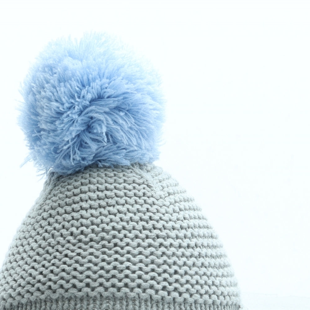 NEXT Boys Grey Cotton Bobble Hat One Size - Pom Pom