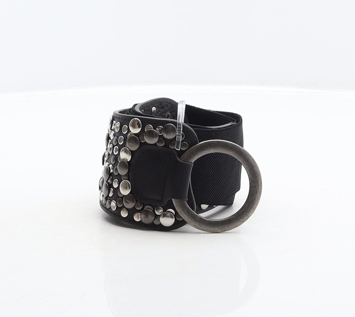 Kim&Co Womens Black Solid Polyurethane Waist Belt Belt Size XL