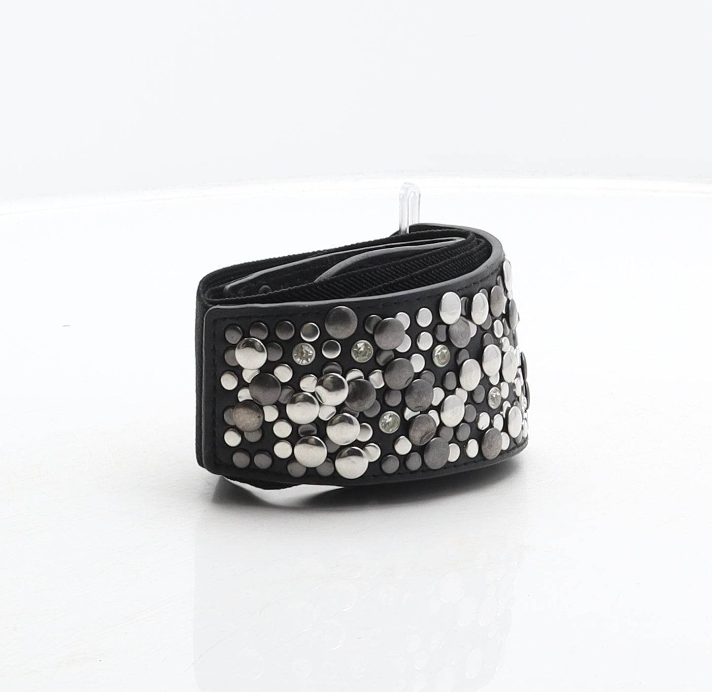 Kim&Co Womens Black Solid Polyurethane Waist Belt Belt Size XL