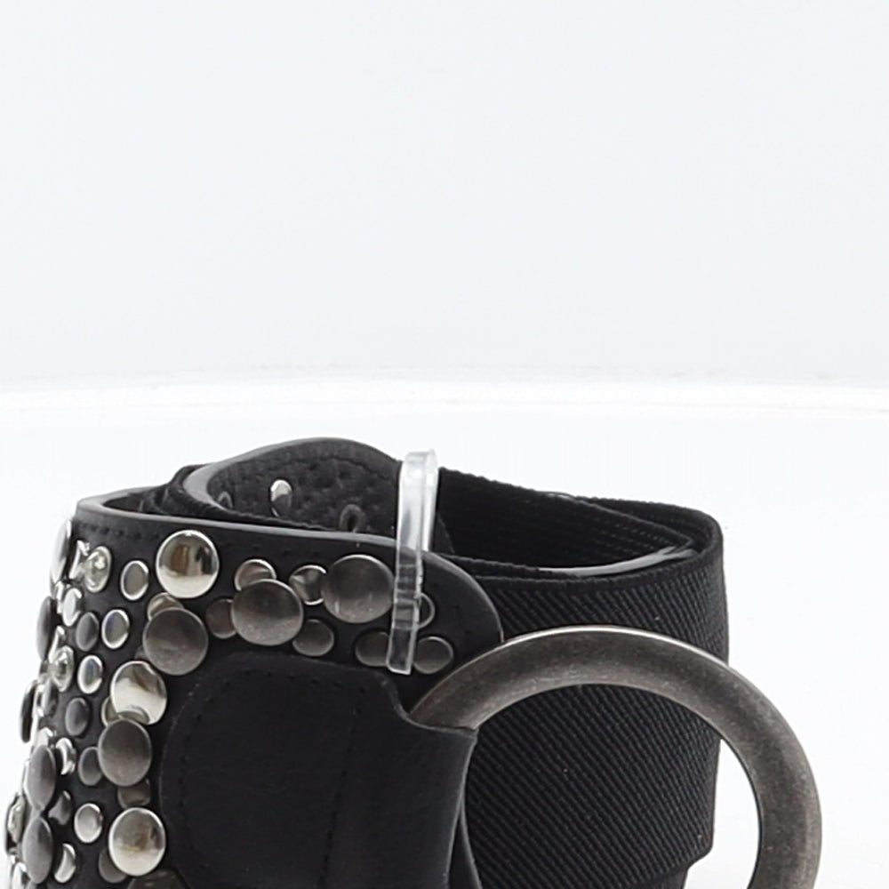 Kim&Co Womens Black Solid Polyurethane Waist Belt Belt Size XL