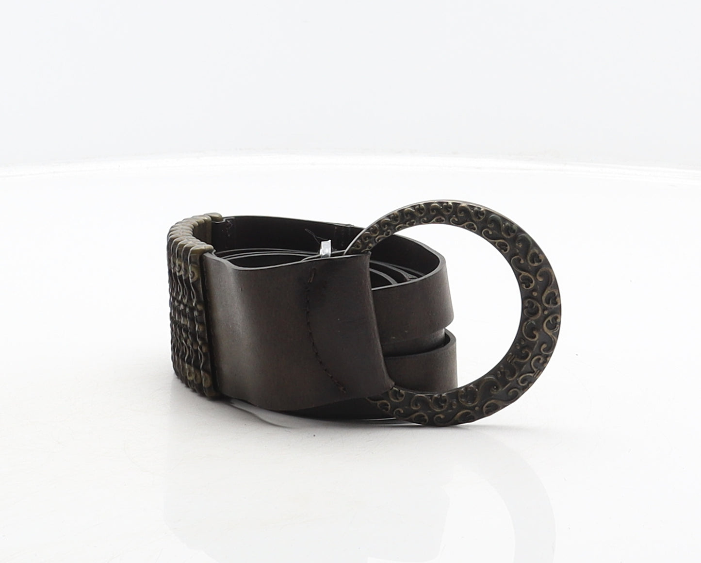 Per Una Womens Brown Solid Polyurethane Fashion Belt Belt Size M