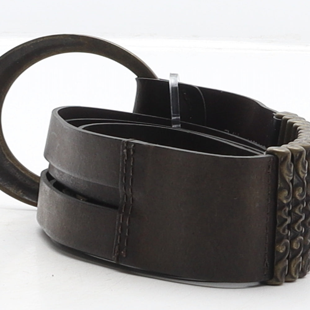 Per Una Womens Brown Solid Polyurethane Fashion Belt Belt Size M